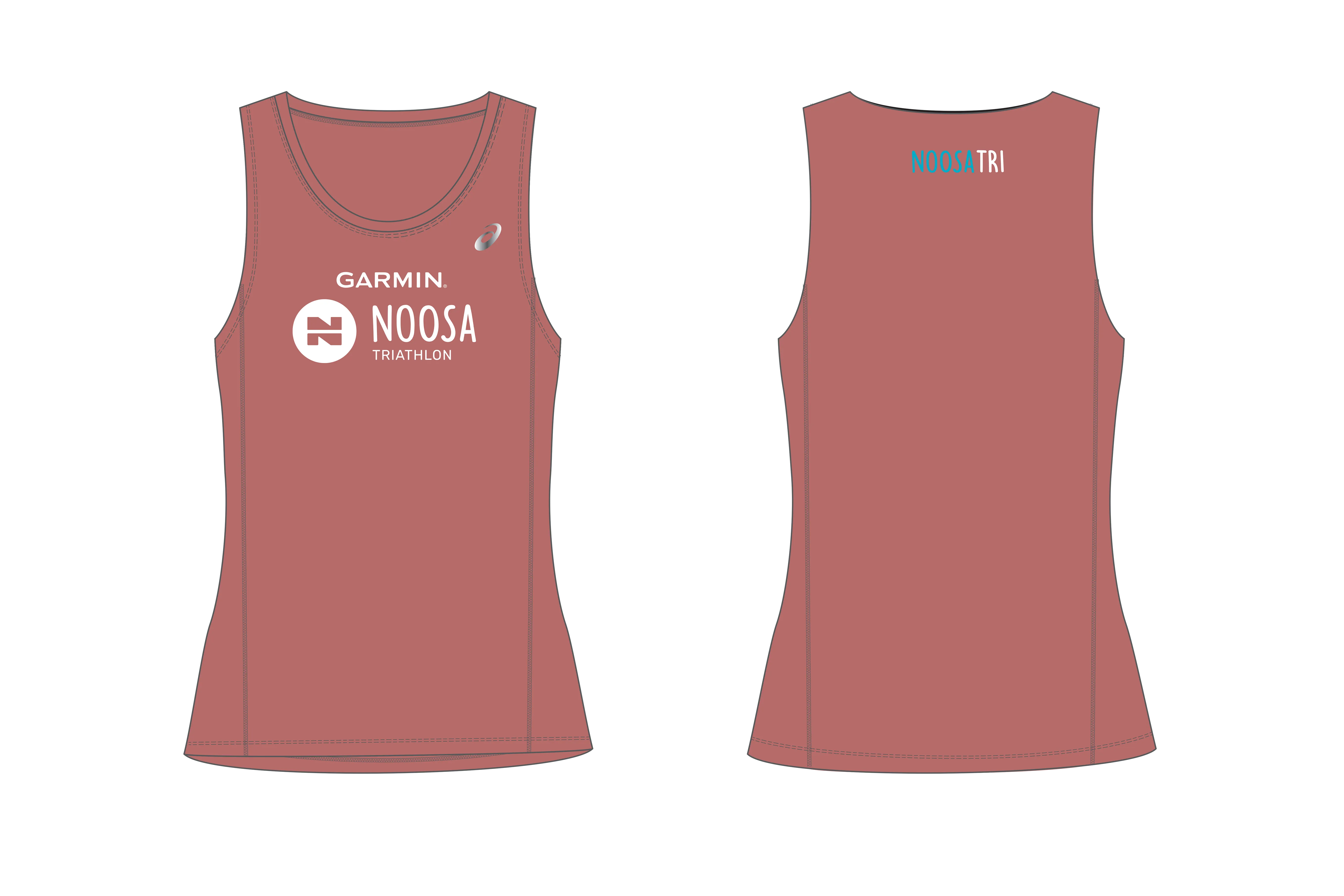 2023 Noosa Triathlon Women's ASICS Silver Tank - Garnet