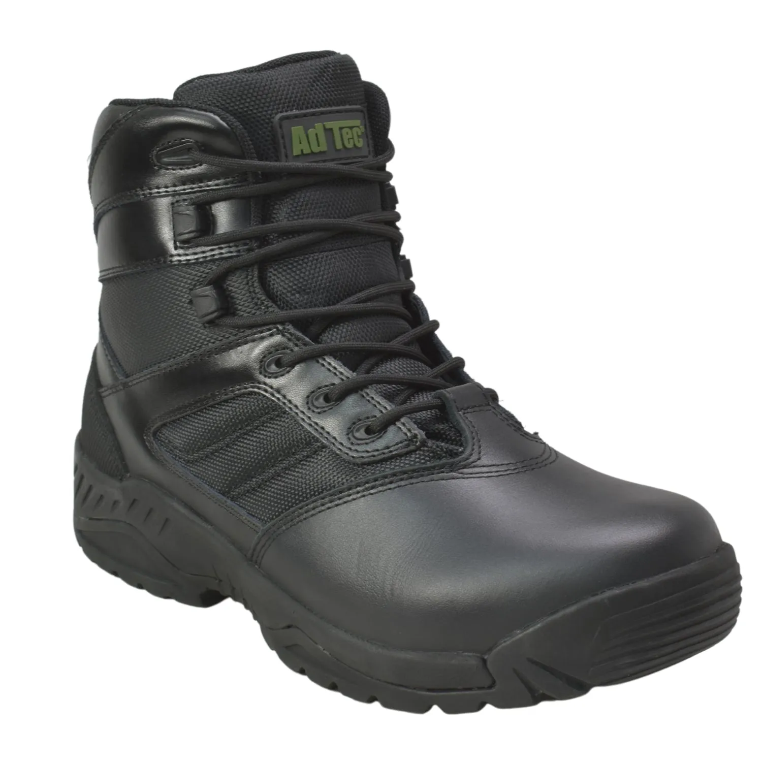 AdTec Mens 6in Polishable Side Zipper WP CT Black Military Boots