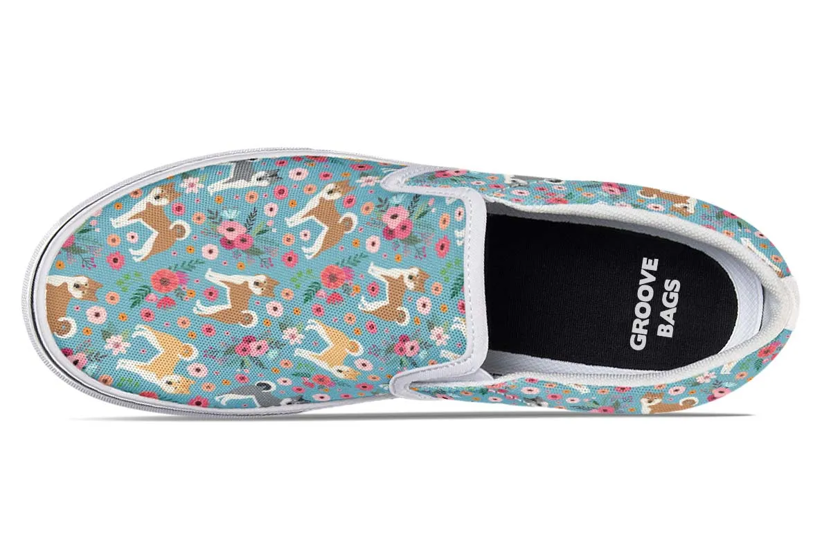 Akita Flower Slip-On Shoes