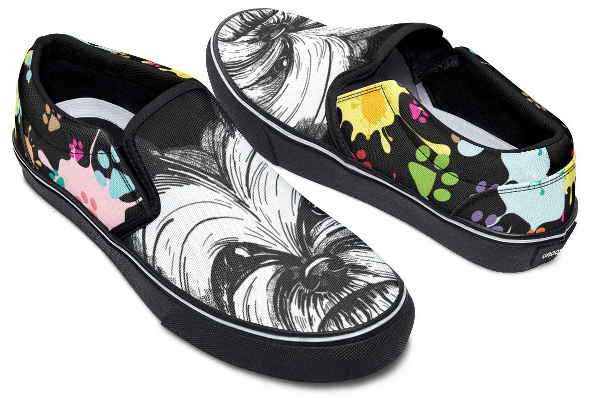 Artsy Yorkie Slip-On Shoes