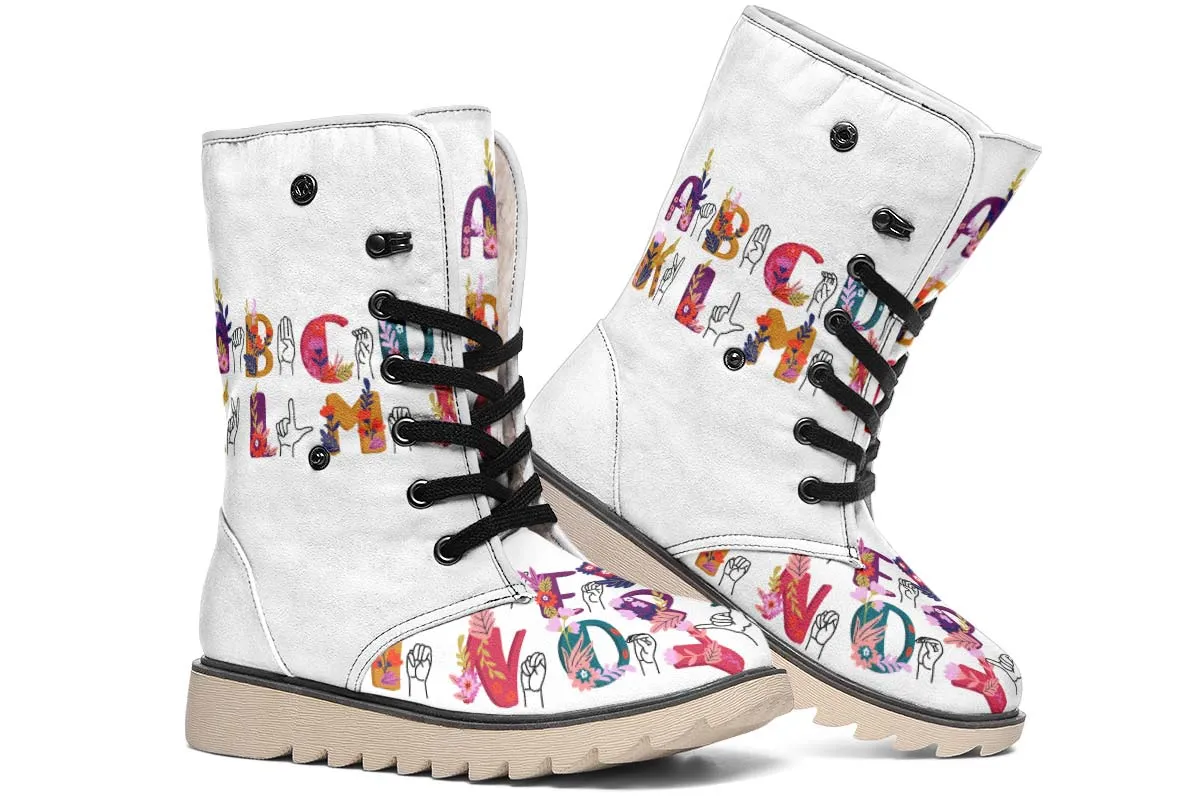 ASL Floral Alphabet Polar Vibe Boots