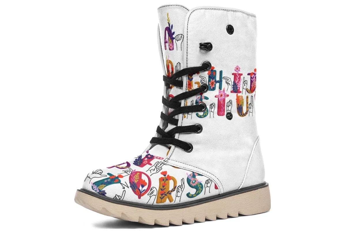 ASL Floral Alphabet Polar Vibe Boots