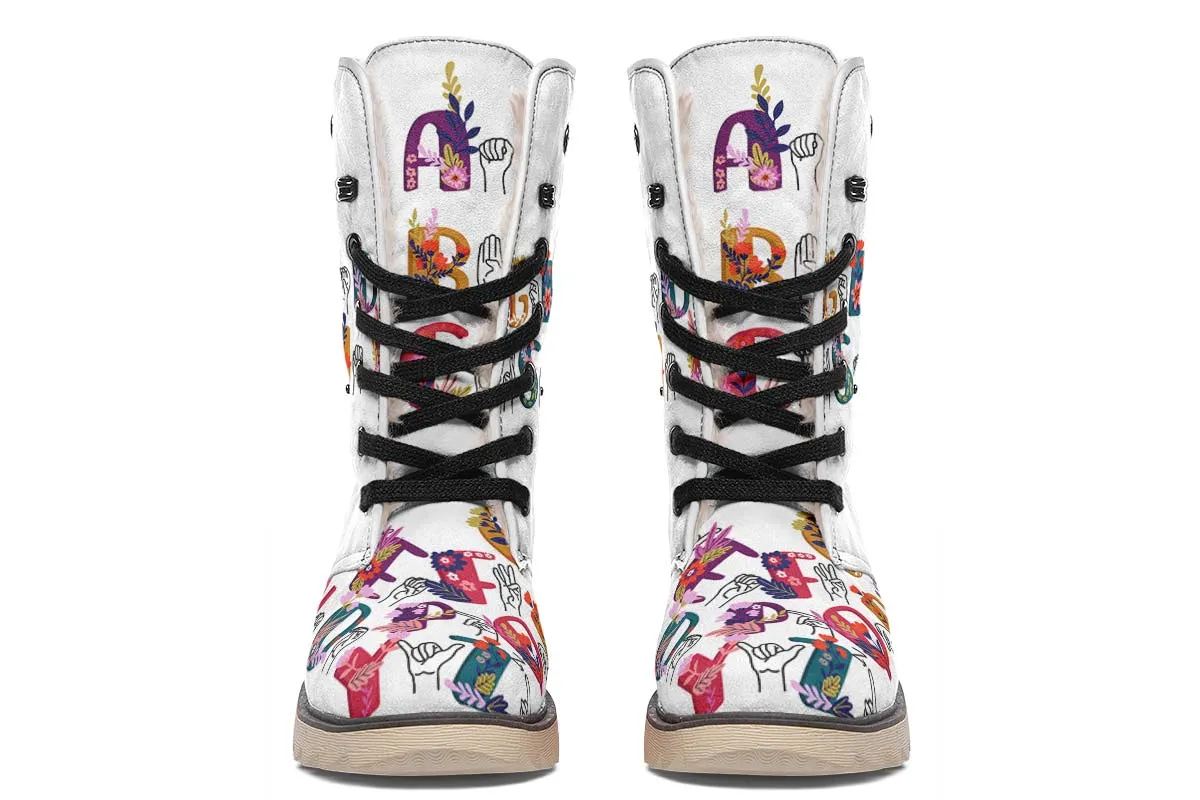 ASL Floral Alphabet Polar Vibe Boots