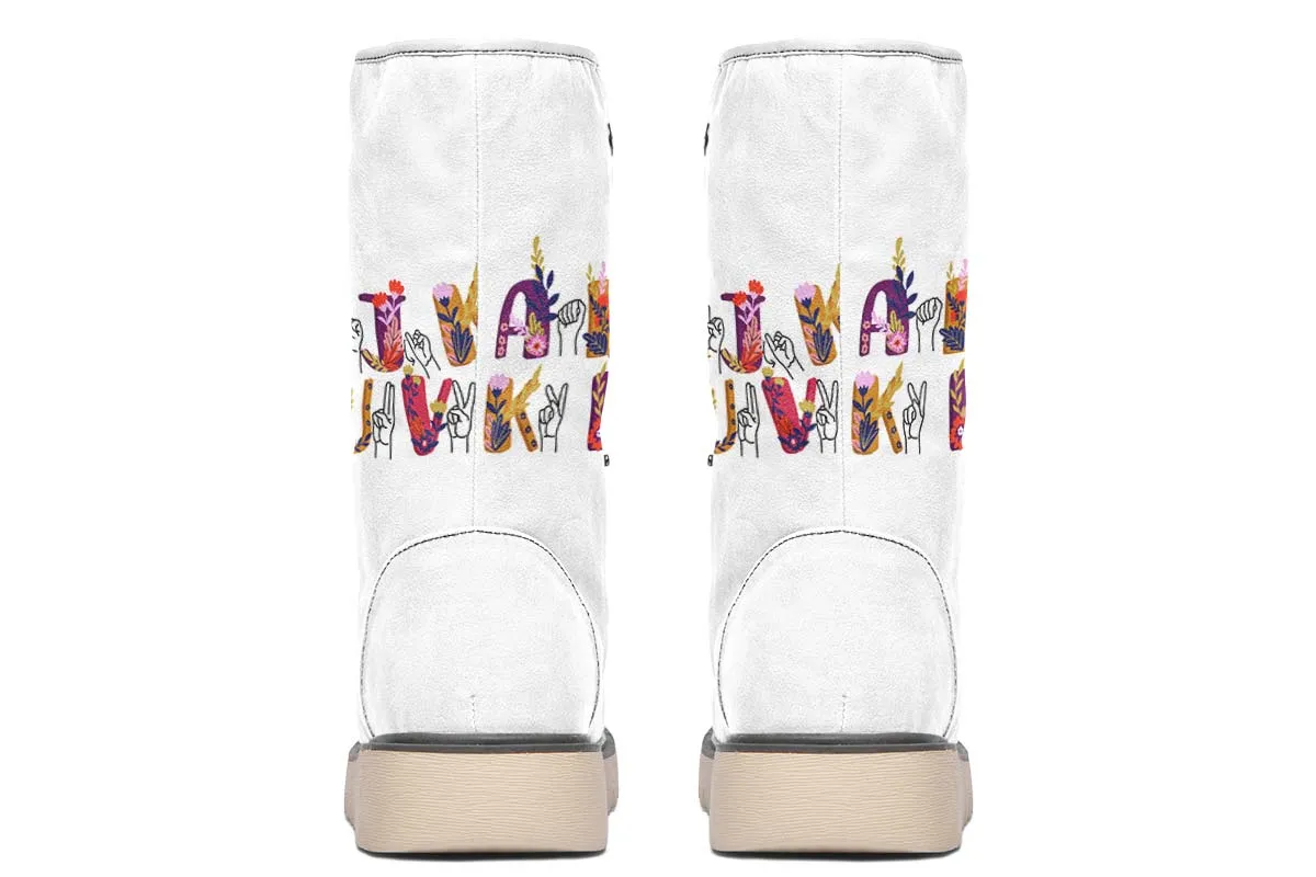 ASL Floral Alphabet Polar Vibe Boots