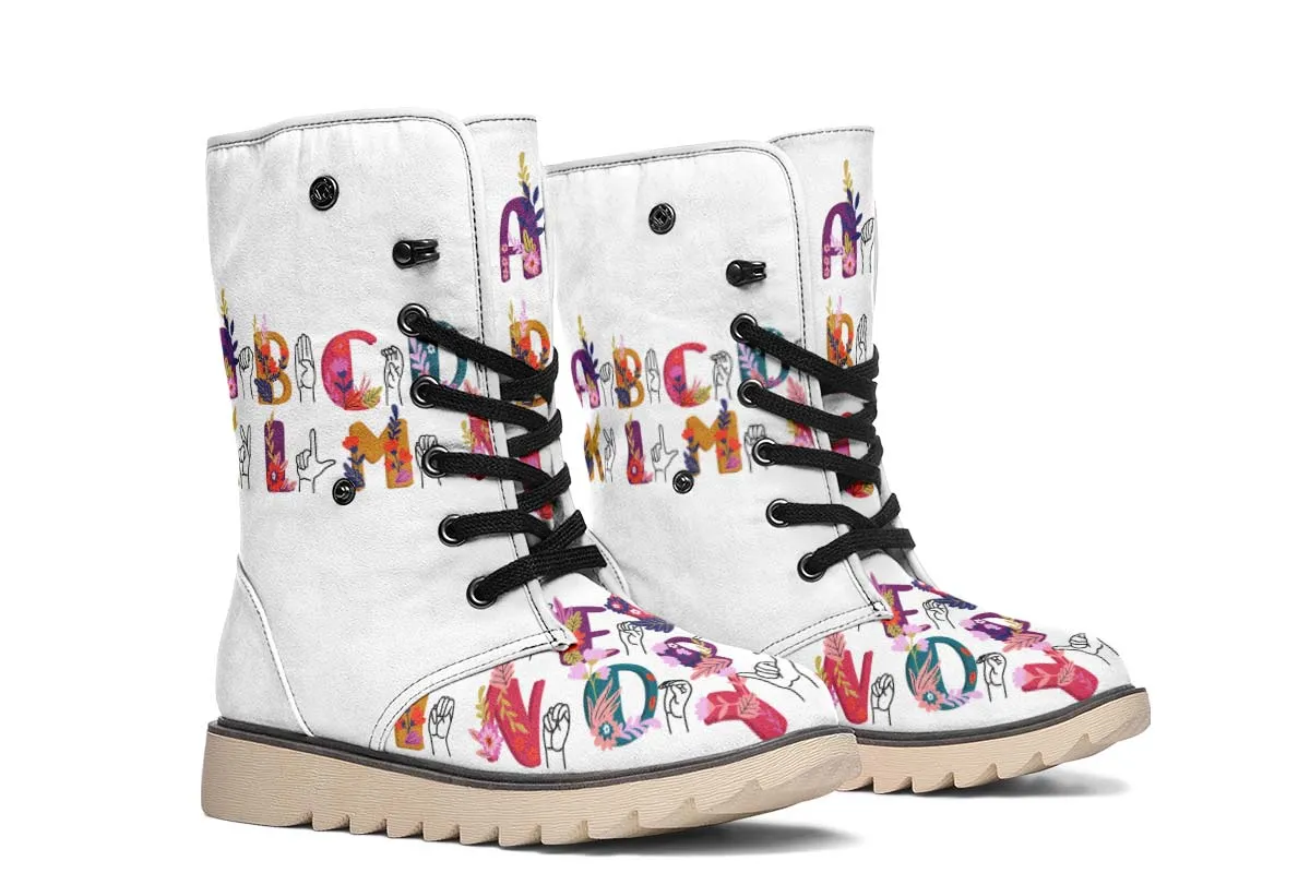 ASL Floral Alphabet Polar Vibe Boots