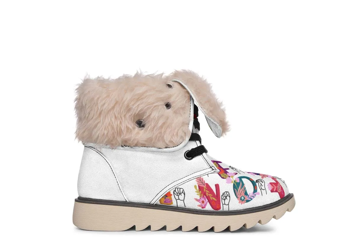 ASL Floral Alphabet Polar Vibe Boots