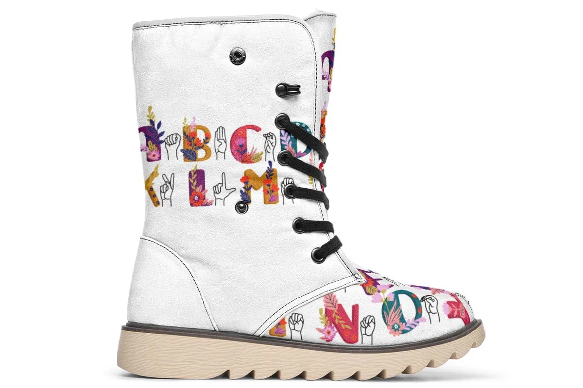 ASL Floral Alphabet Polar Vibe Boots