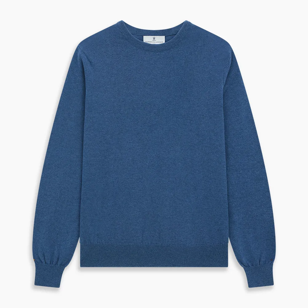 Blue Crew Neck Cashmere Jumper