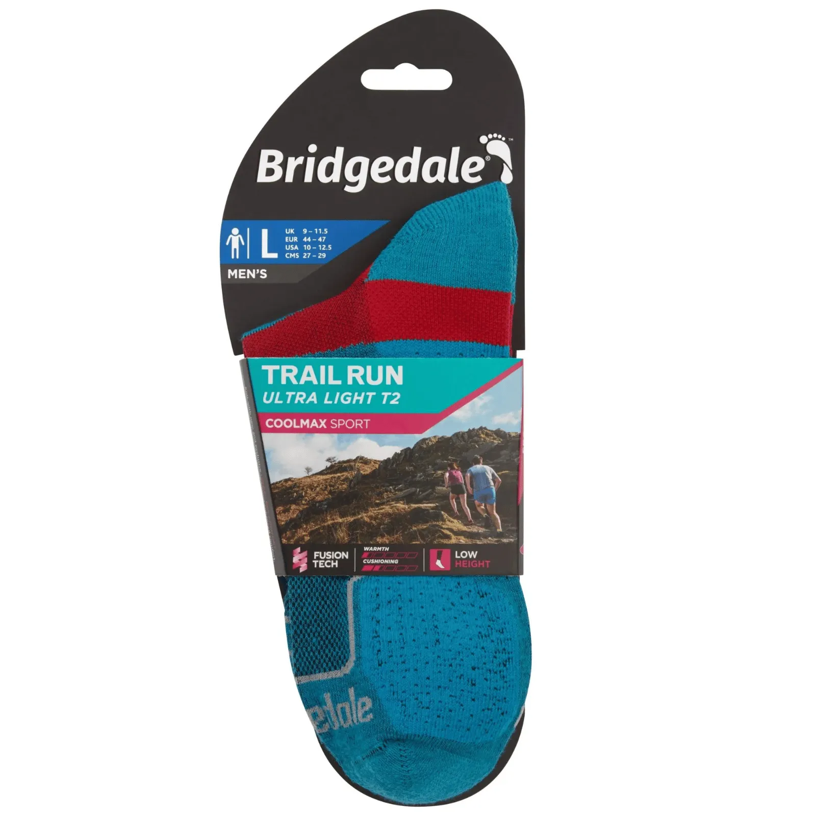 Bridgedale Mens Trail Run Ultralight T2 Coolmax Sport Low Socks