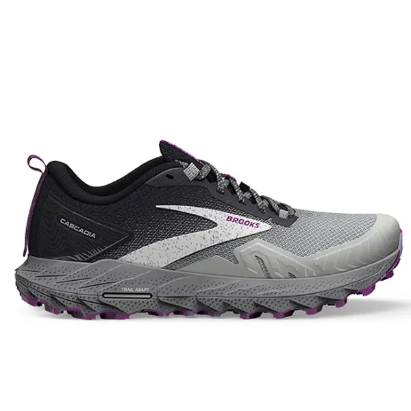 Brooks Women's Cascadia 17 Oyster/Blackened Pearl/Purple