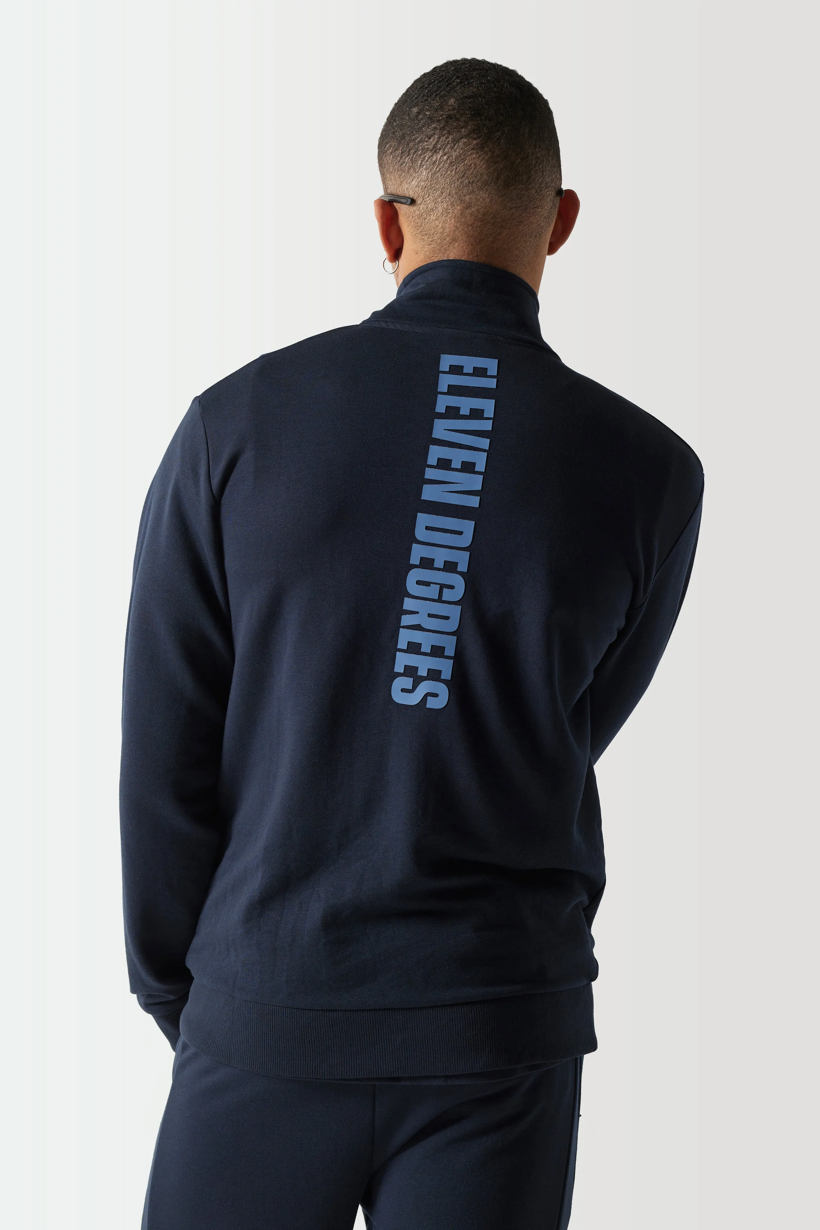 Colour Block Full Zip Sweat Top - Navy / Elemental Blue