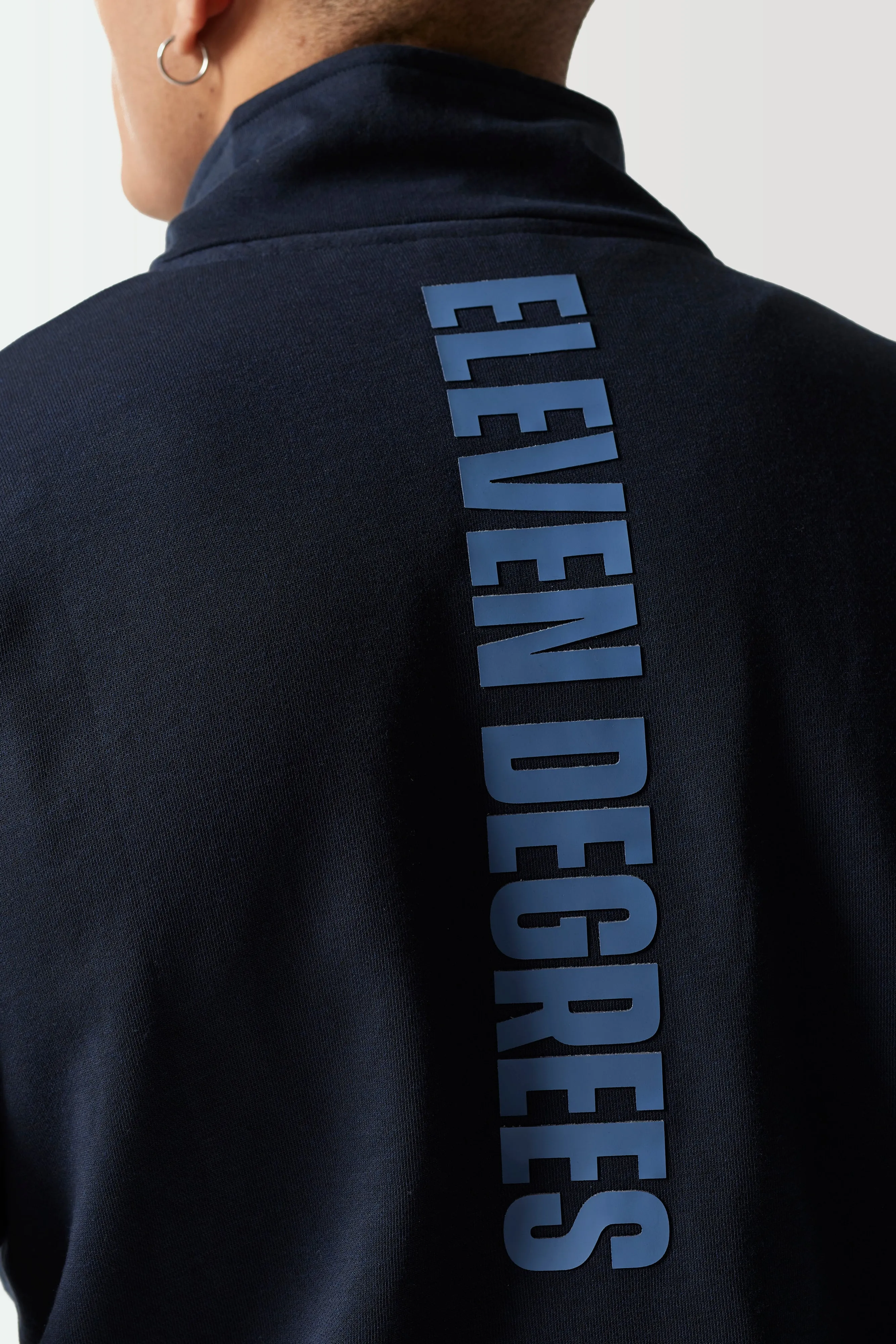 Colour Block Full Zip Sweat Top - Navy / Elemental Blue