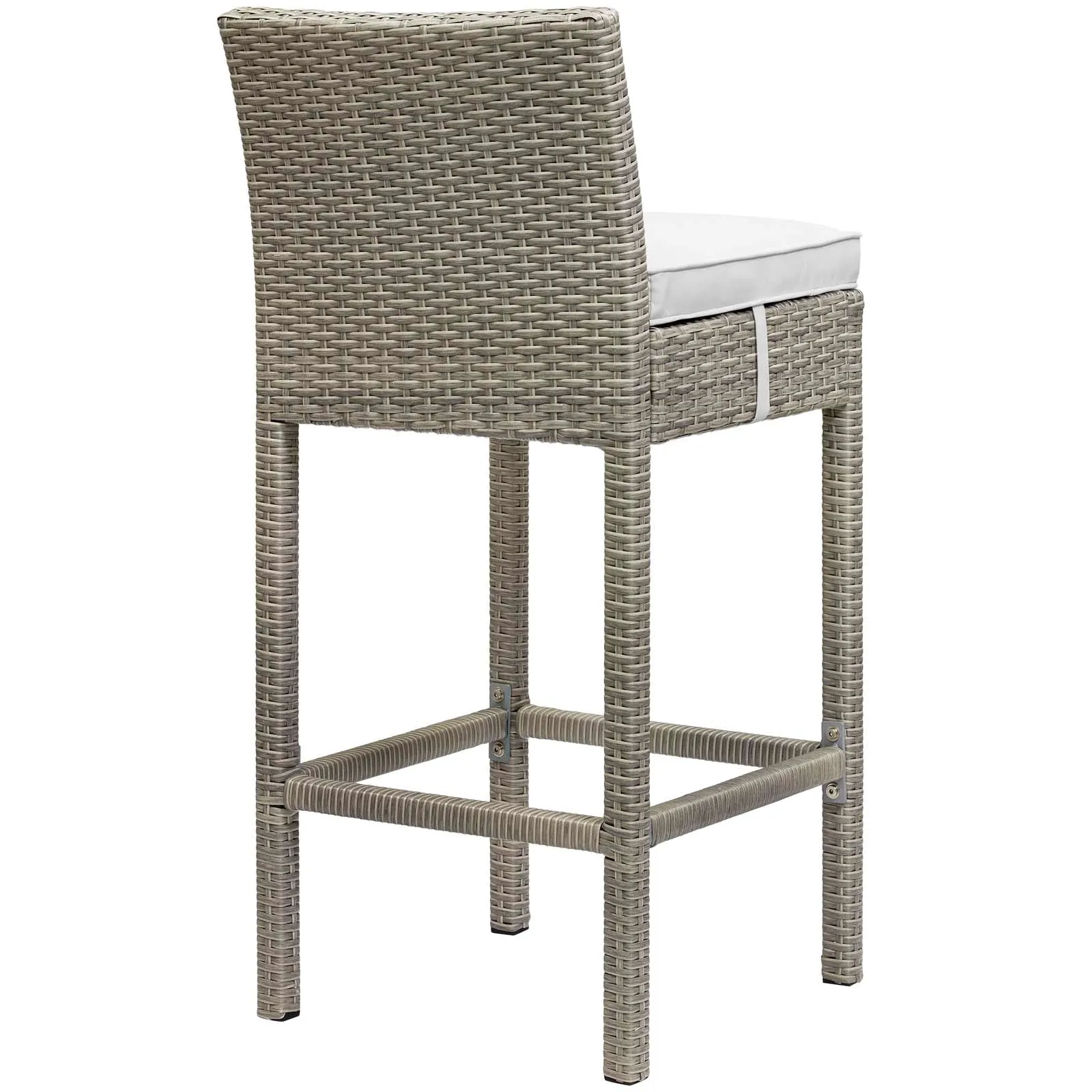 Conduit Bar Stool Outdoor Patio Wicker Rattan Set of 2 by Modway