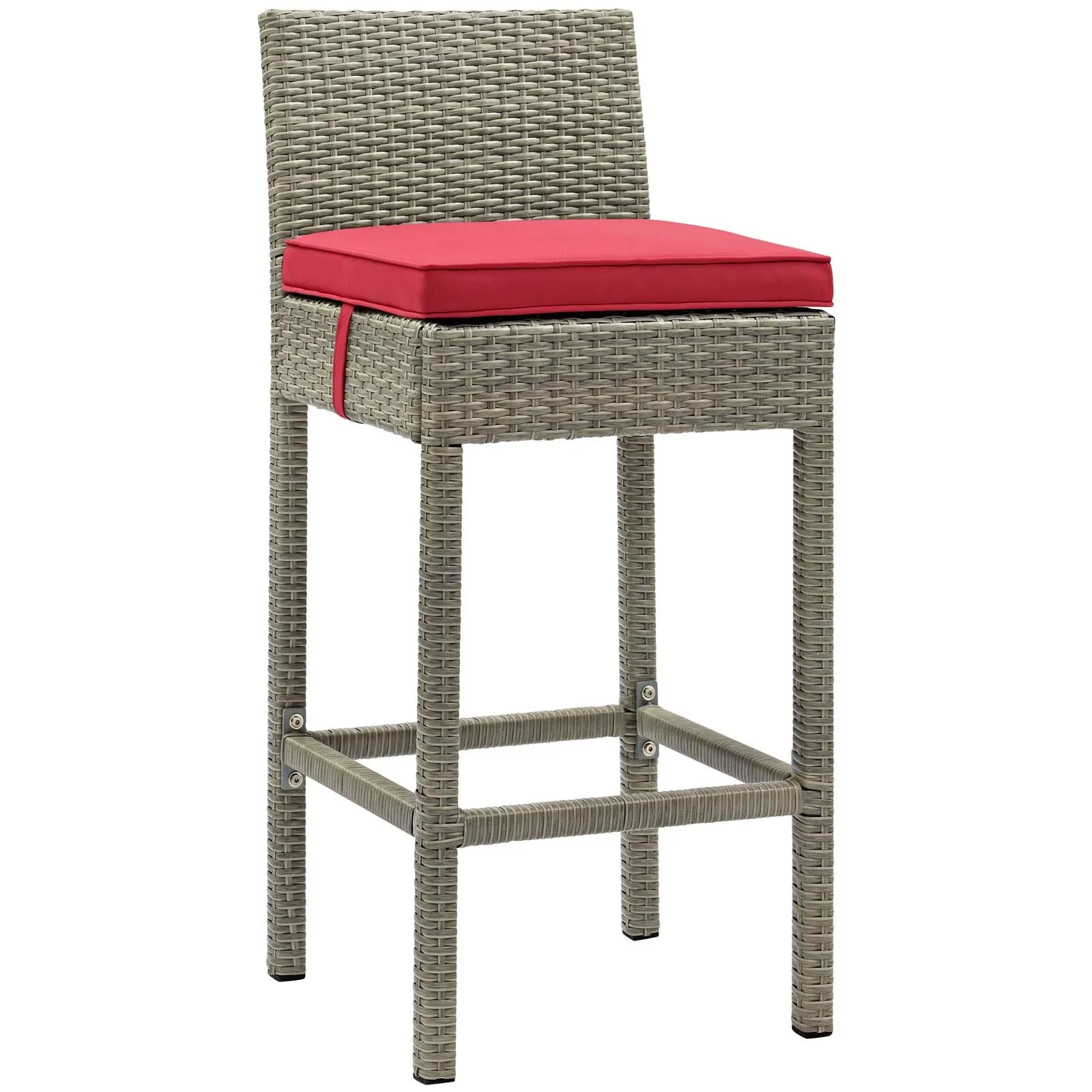 Conduit Bar Stool Outdoor Patio Wicker Rattan Set of 2 by Modway