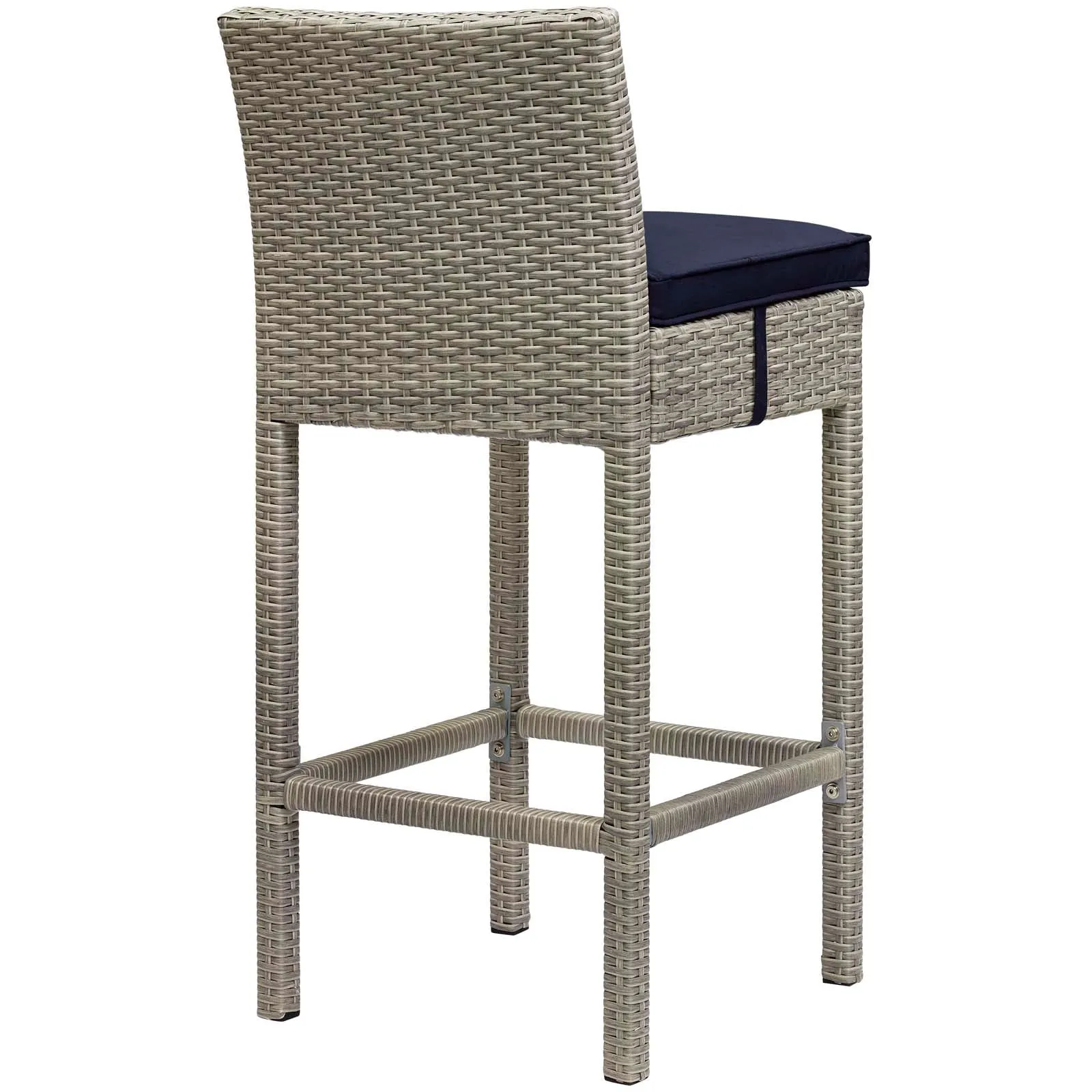 Conduit Bar Stool Outdoor Patio Wicker Rattan Set of 2 by Modway