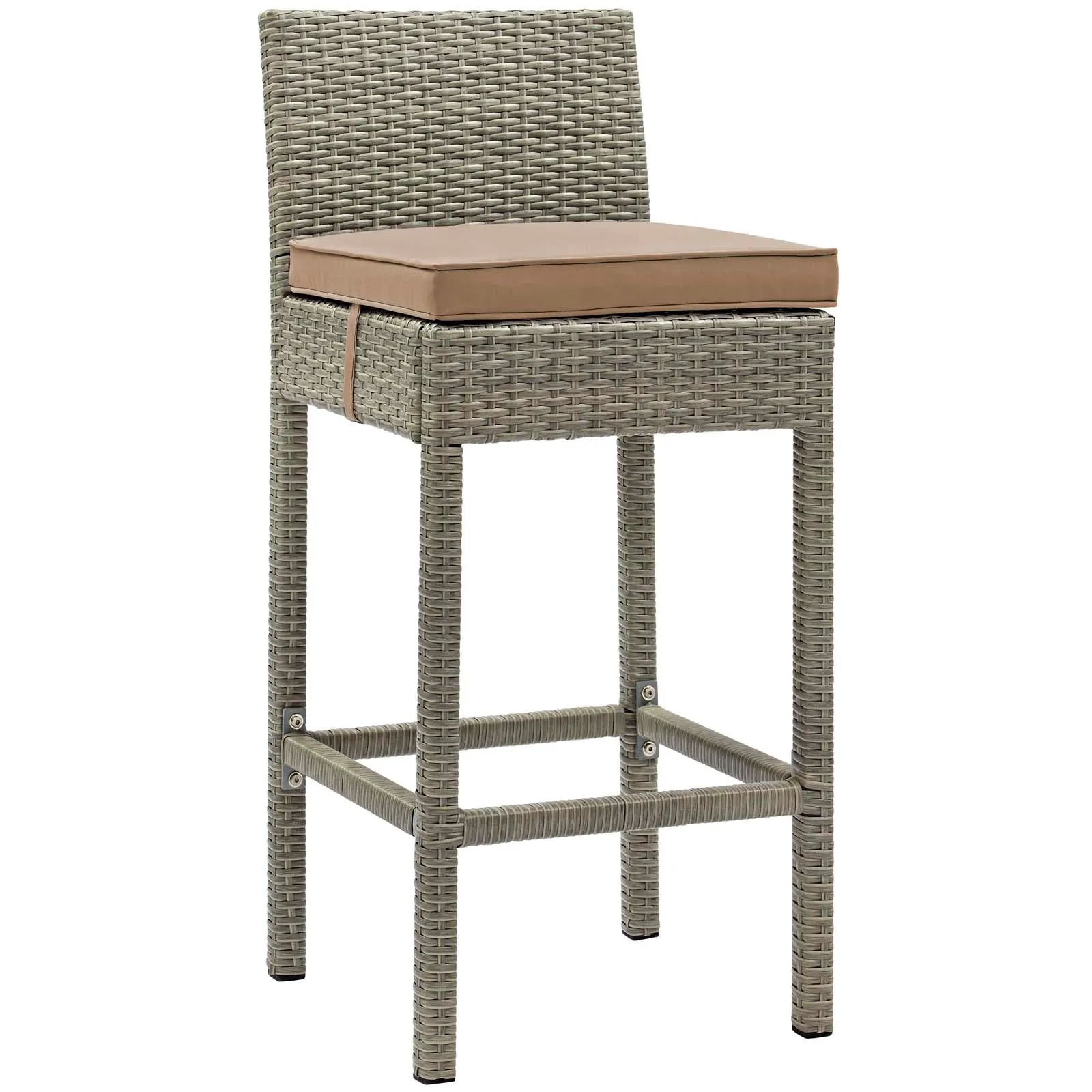 Conduit Bar Stool Outdoor Patio Wicker Rattan Set of 2 by Modway