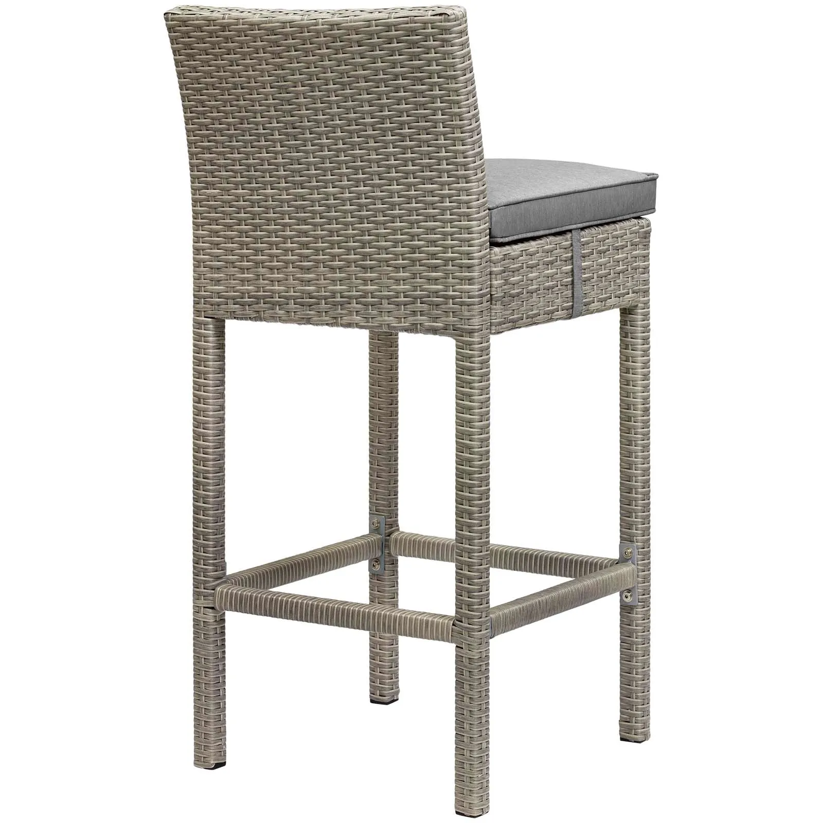 Conduit Bar Stool Outdoor Patio Wicker Rattan Set of 2 by Modway