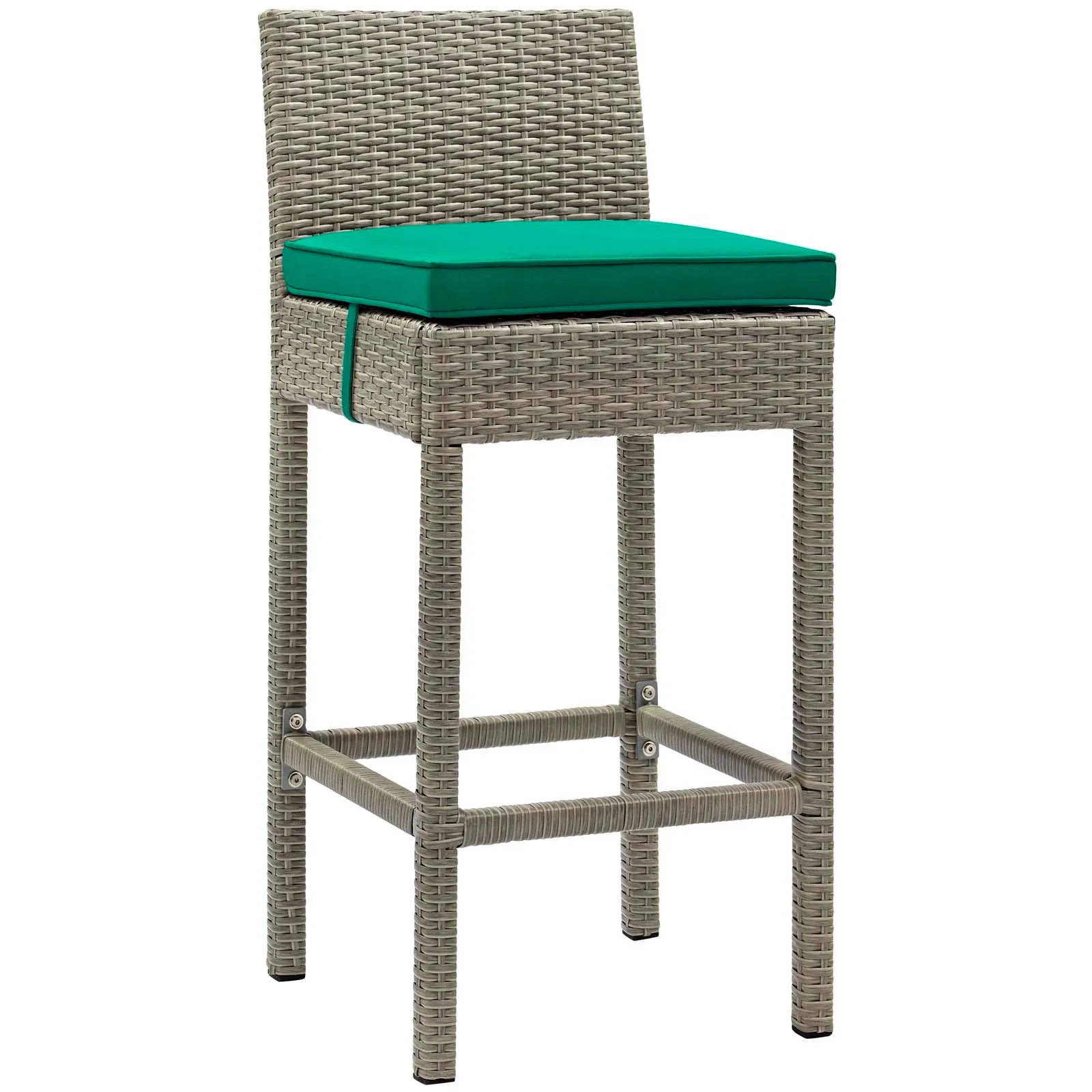 Conduit Bar Stool Outdoor Patio Wicker Rattan Set of 2 by Modway