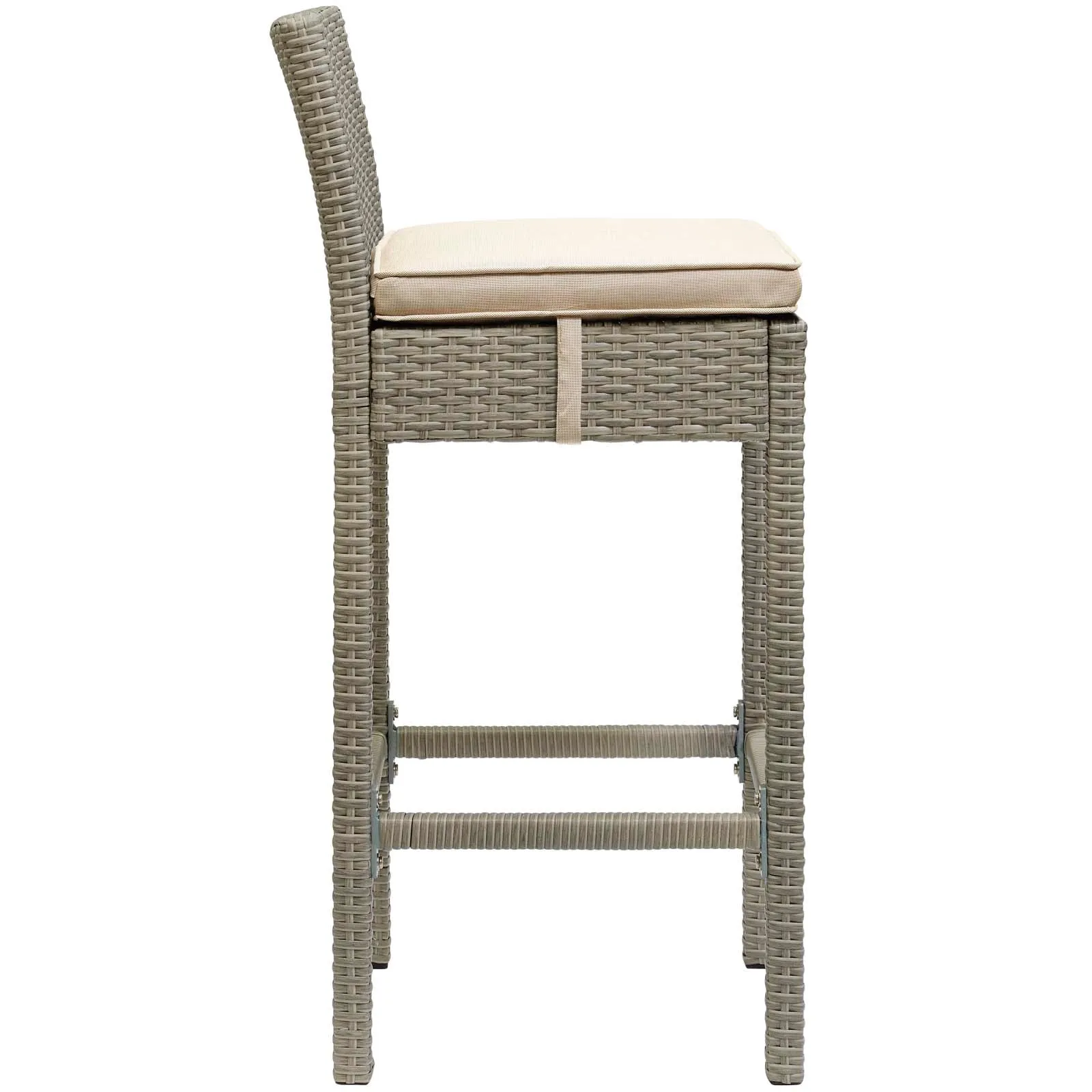 Conduit Bar Stool Outdoor Patio Wicker Rattan Set of 2 by Modway