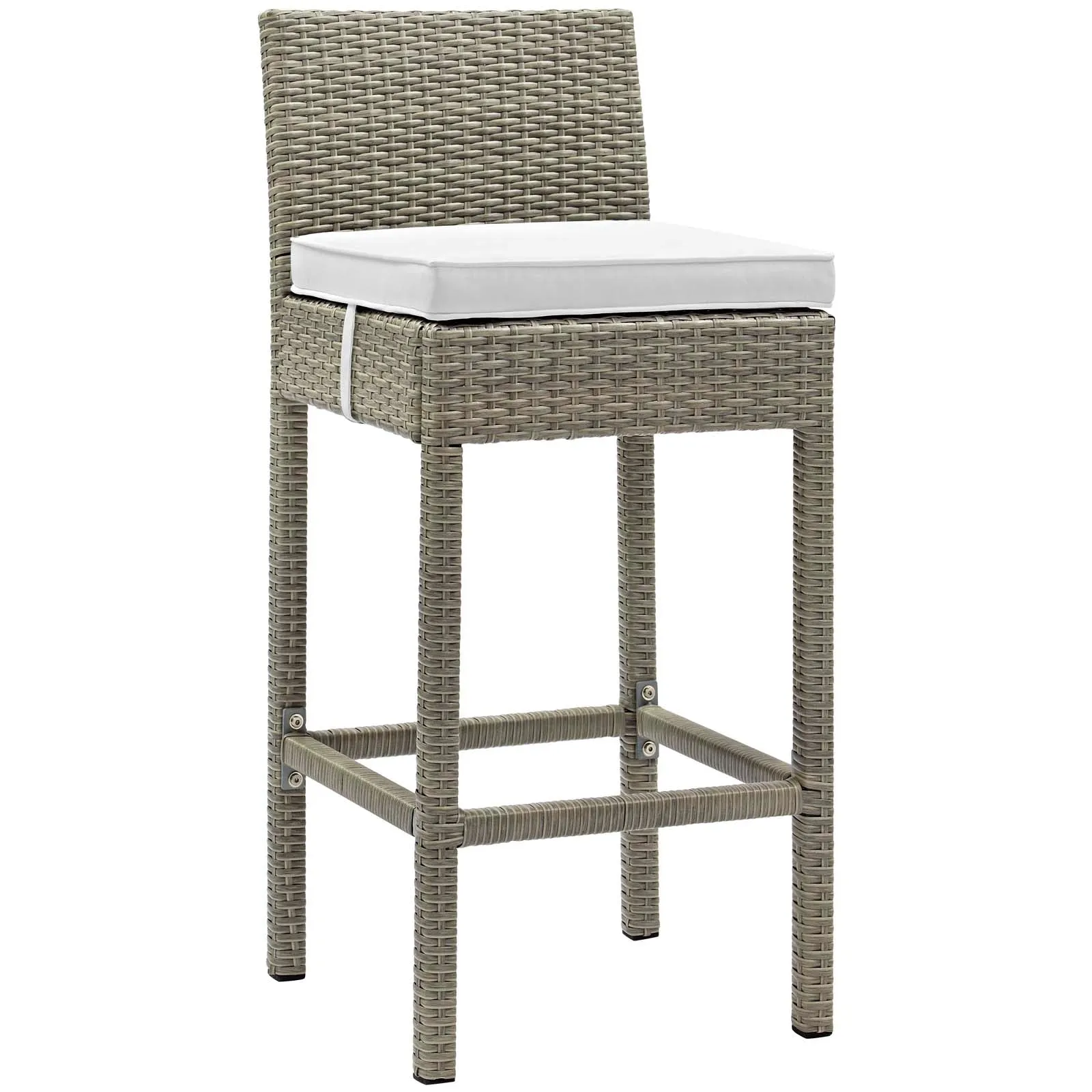 Conduit Bar Stool Outdoor Patio Wicker Rattan Set of 2 by Modway