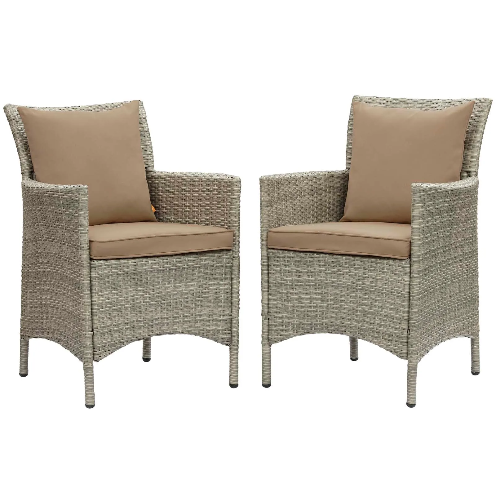 Conduit Outdoor Patio Wicker Rattan Dining Armchair Set of 2 by Modway