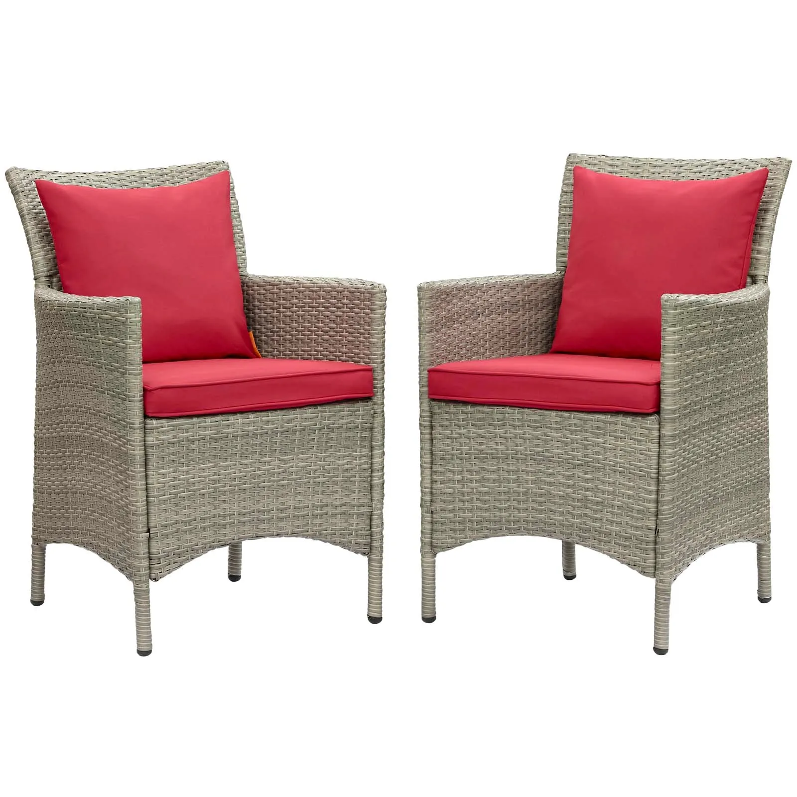 Conduit Outdoor Patio Wicker Rattan Dining Armchair Set of 2 by Modway