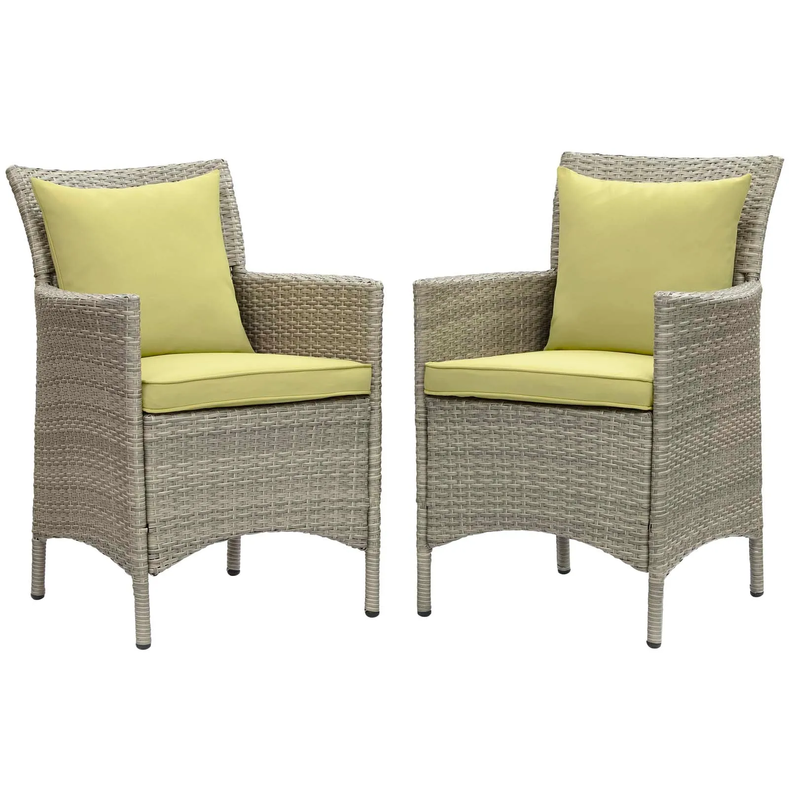 Conduit Outdoor Patio Wicker Rattan Dining Armchair Set of 2 by Modway