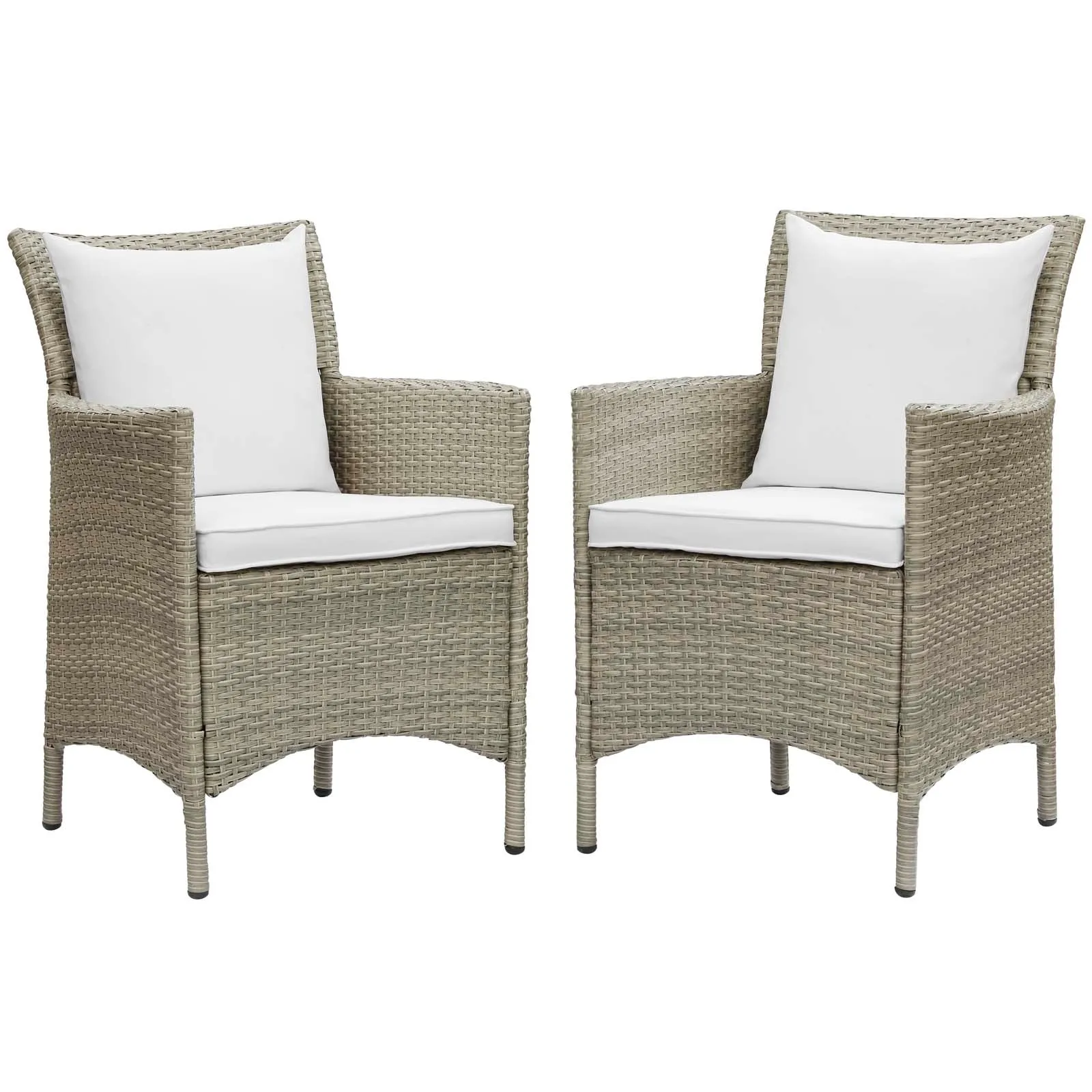 Conduit Outdoor Patio Wicker Rattan Dining Armchair Set of 2 by Modway