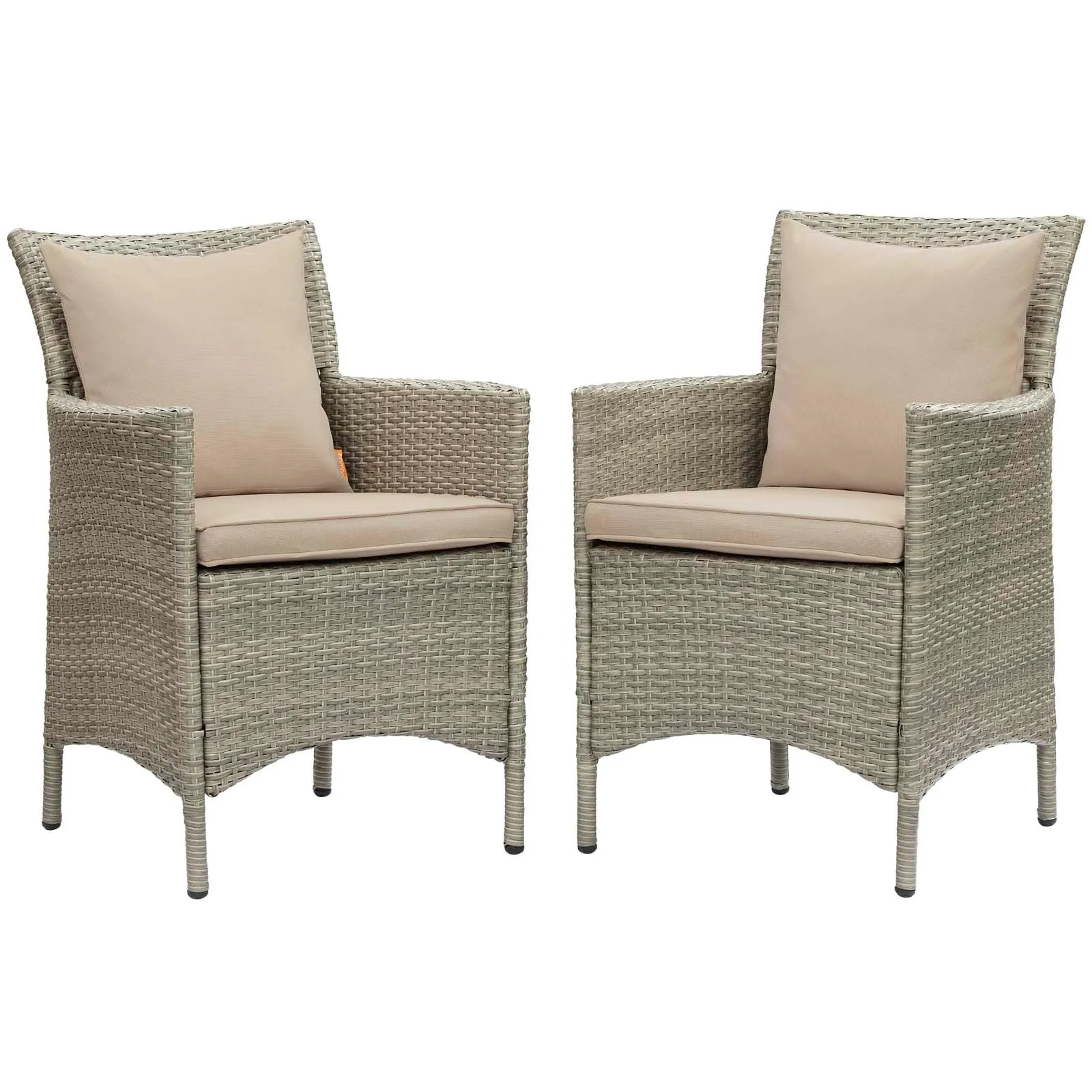 Conduit Outdoor Patio Wicker Rattan Dining Armchair Set of 2 by Modway