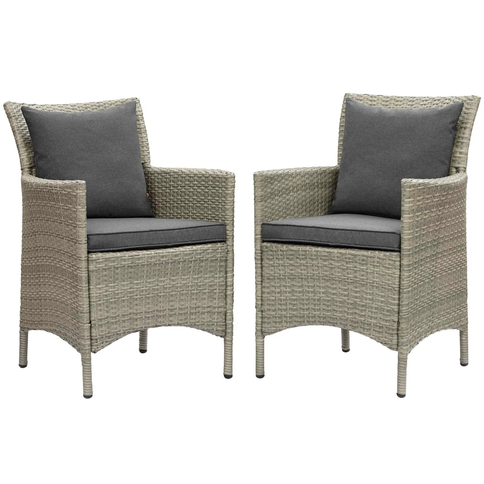 Conduit Outdoor Patio Wicker Rattan Dining Armchair Set of 2 by Modway