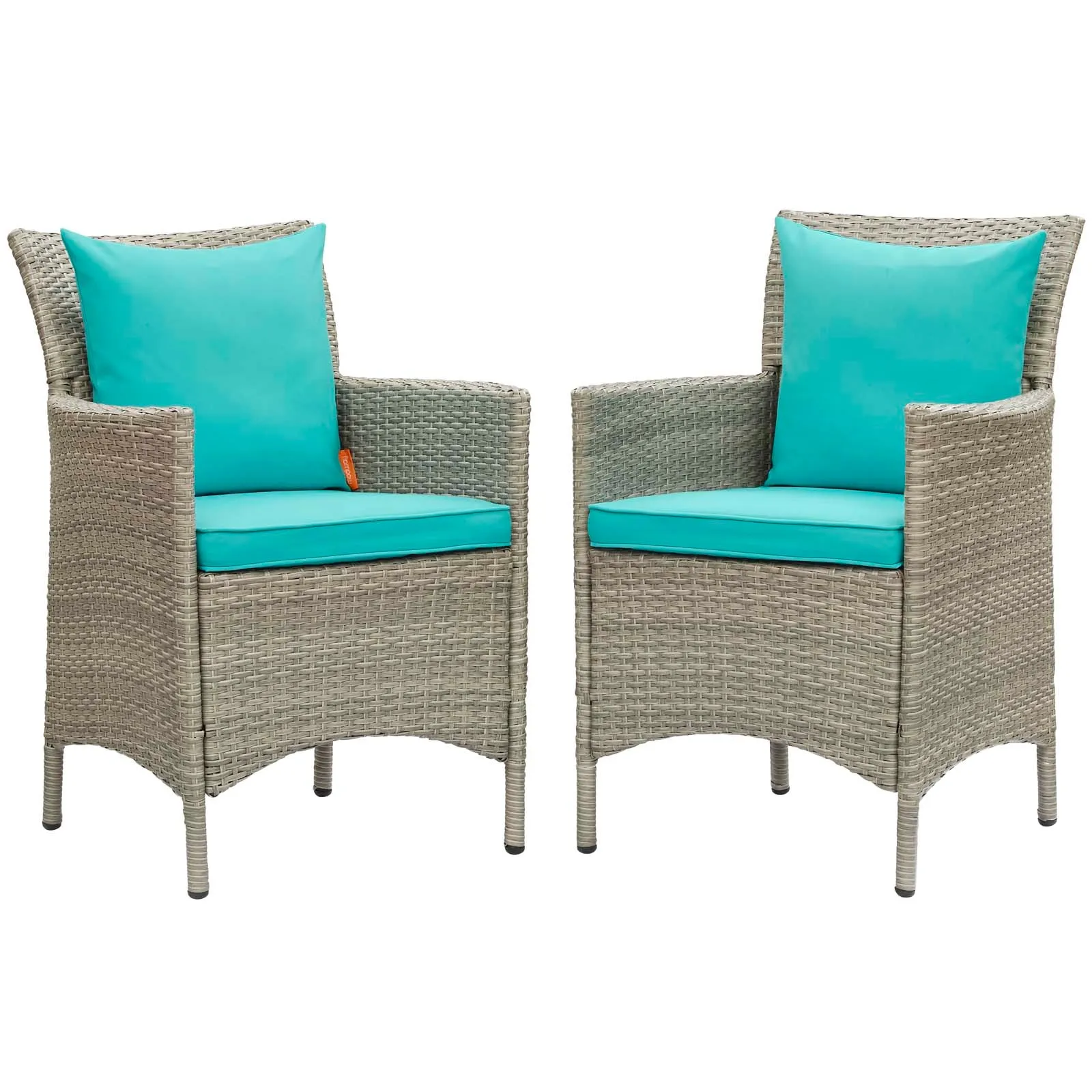 Conduit Outdoor Patio Wicker Rattan Dining Armchair Set of 2 by Modway