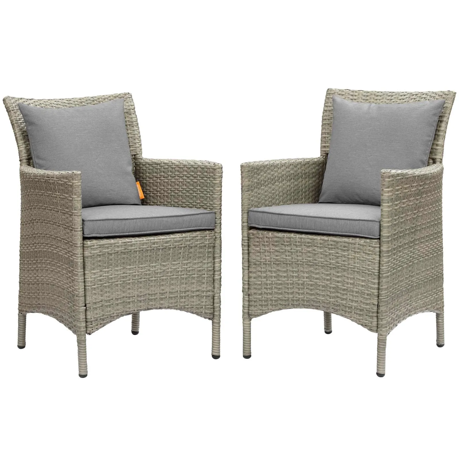 Conduit Outdoor Patio Wicker Rattan Dining Armchair Set of 2 by Modway