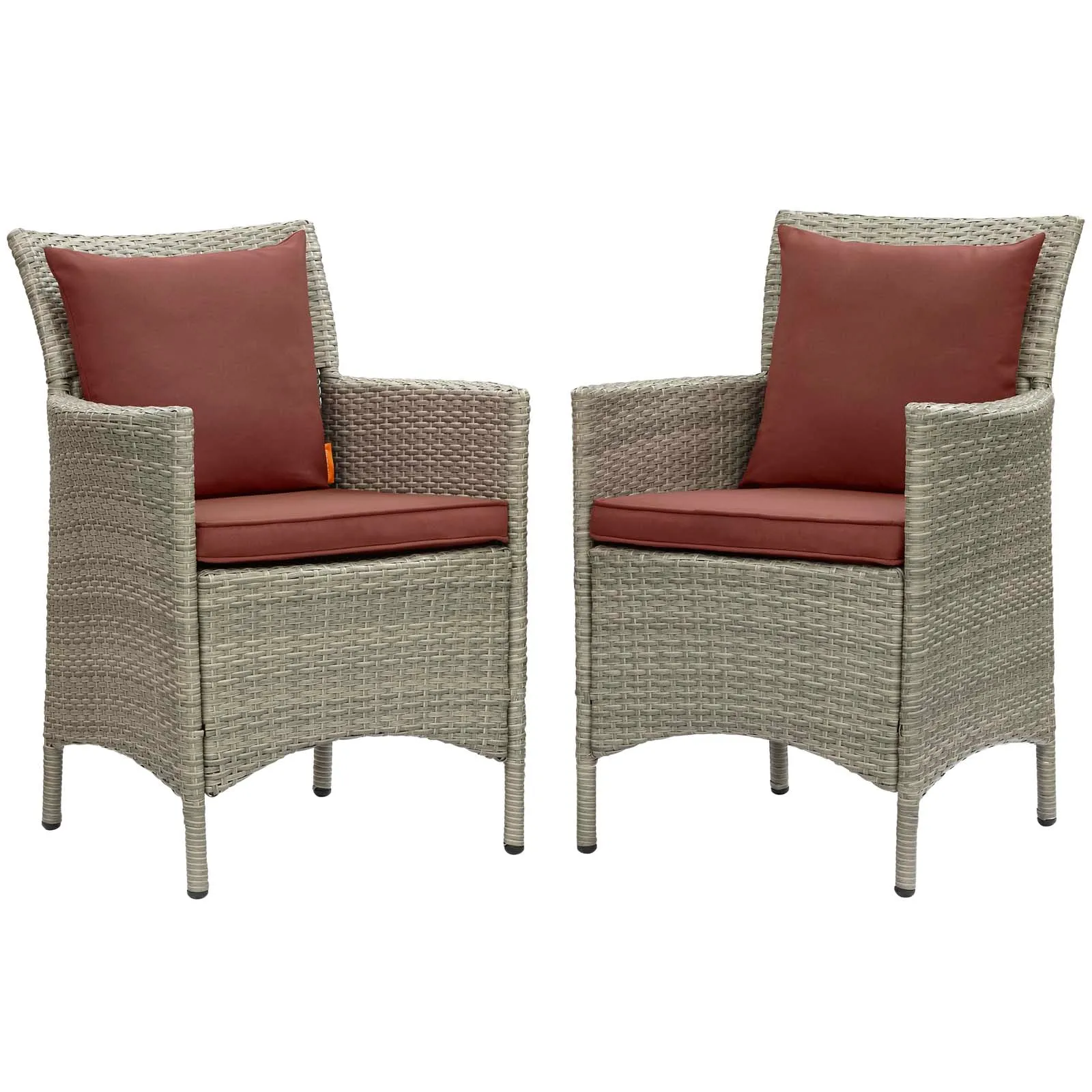 Conduit Outdoor Patio Wicker Rattan Dining Armchair Set of 2 by Modway