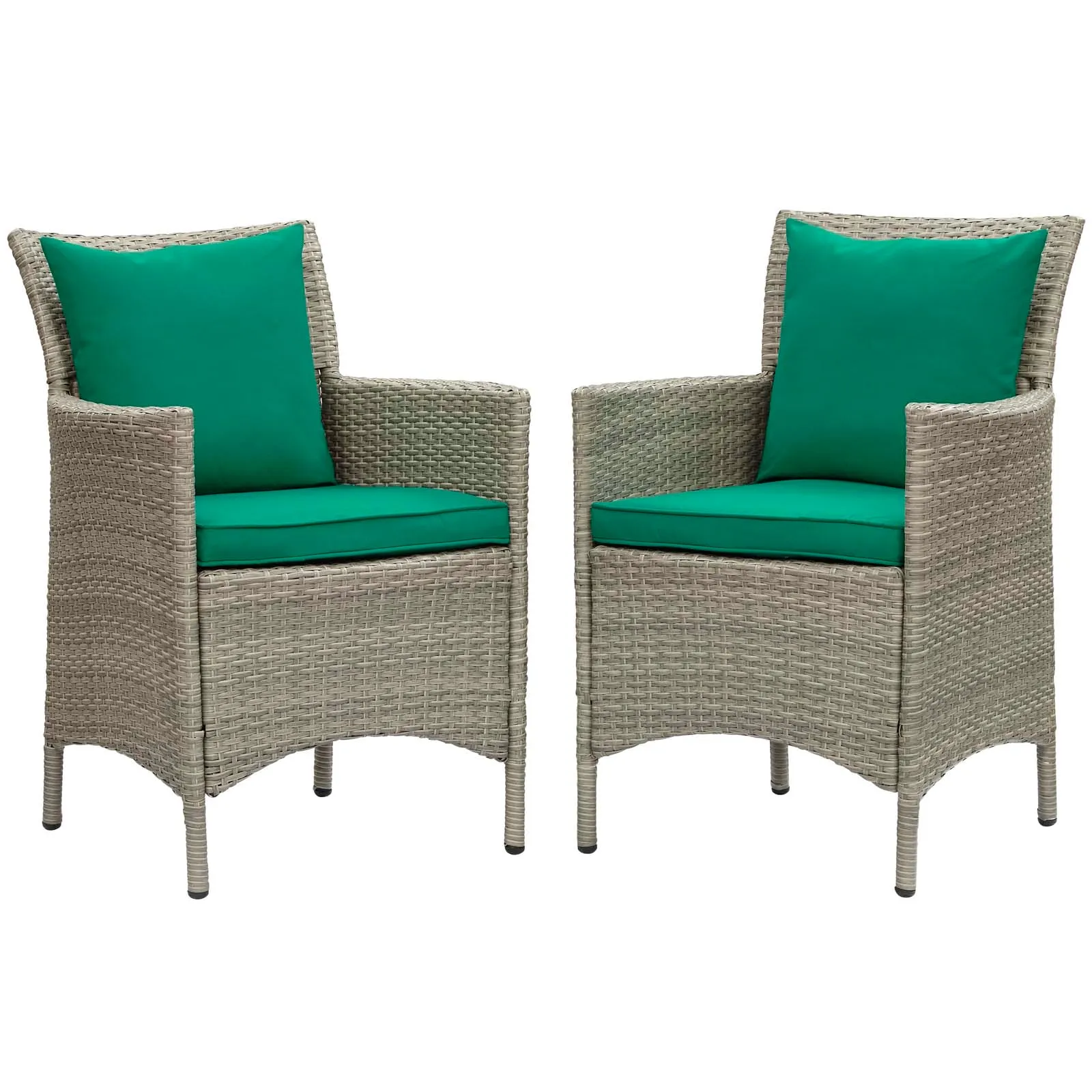 Conduit Outdoor Patio Wicker Rattan Dining Armchair Set of 2 by Modway