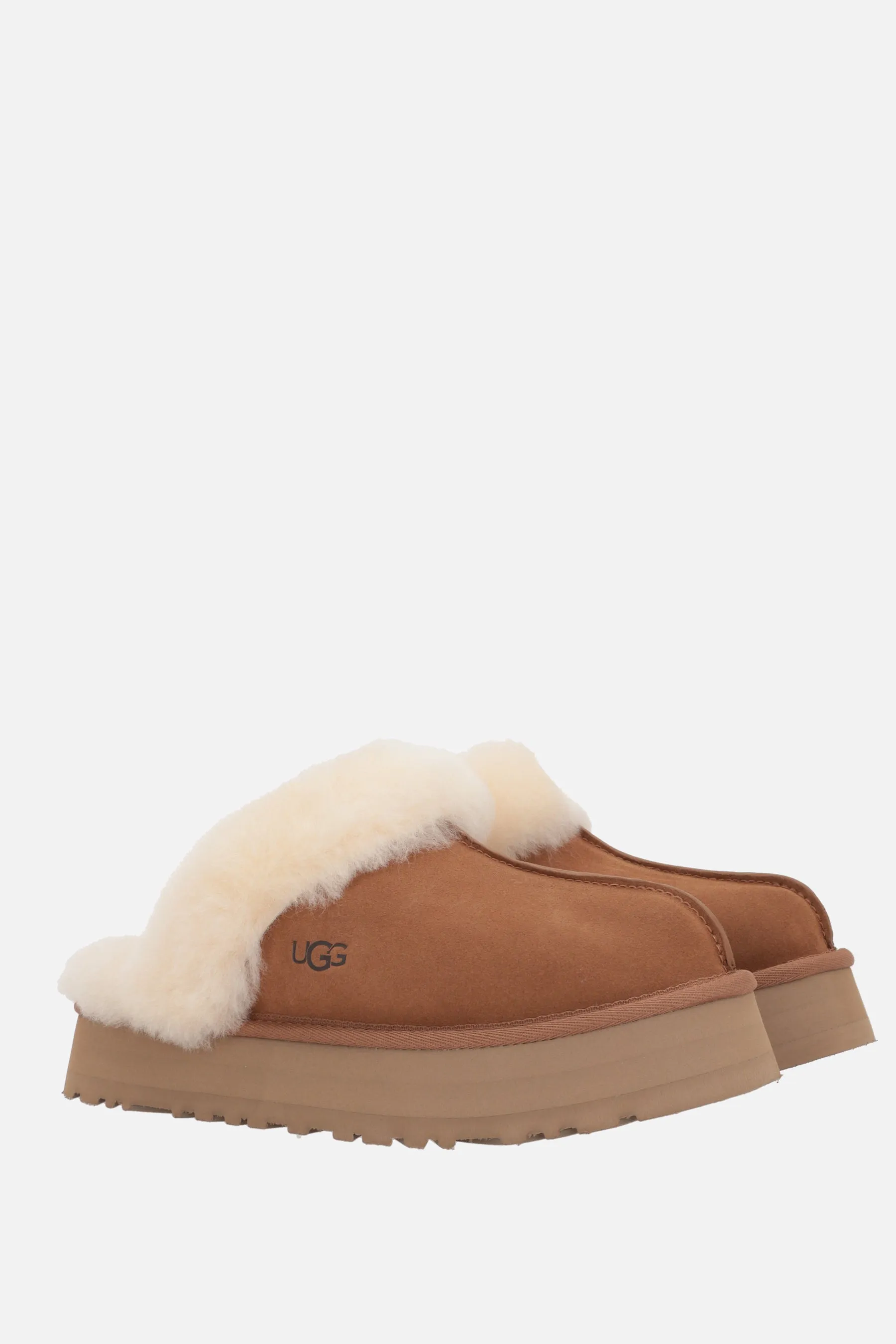 Disquette suede flatform slippers