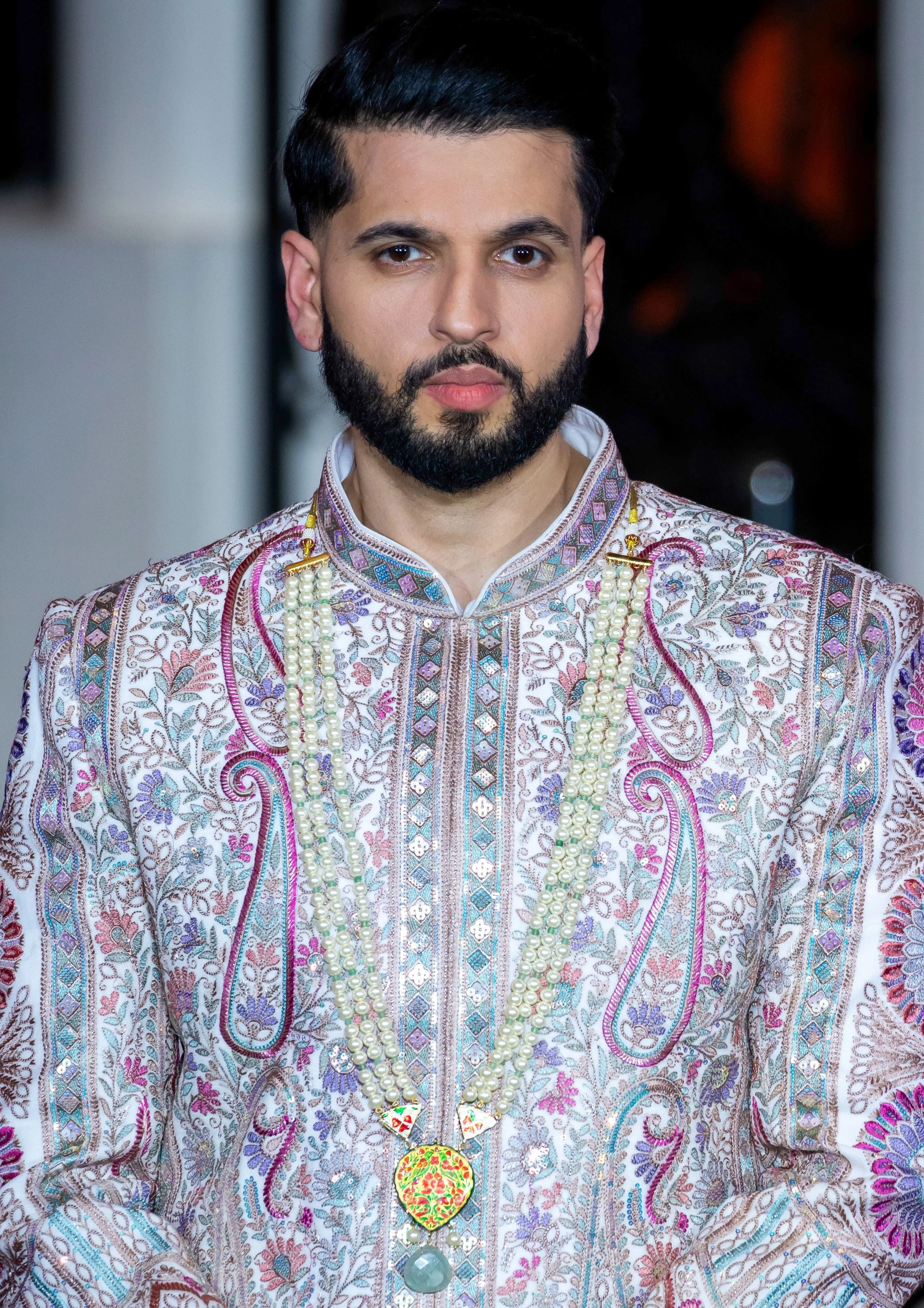 Embroidered Sequin Mauve Pink Sherwani