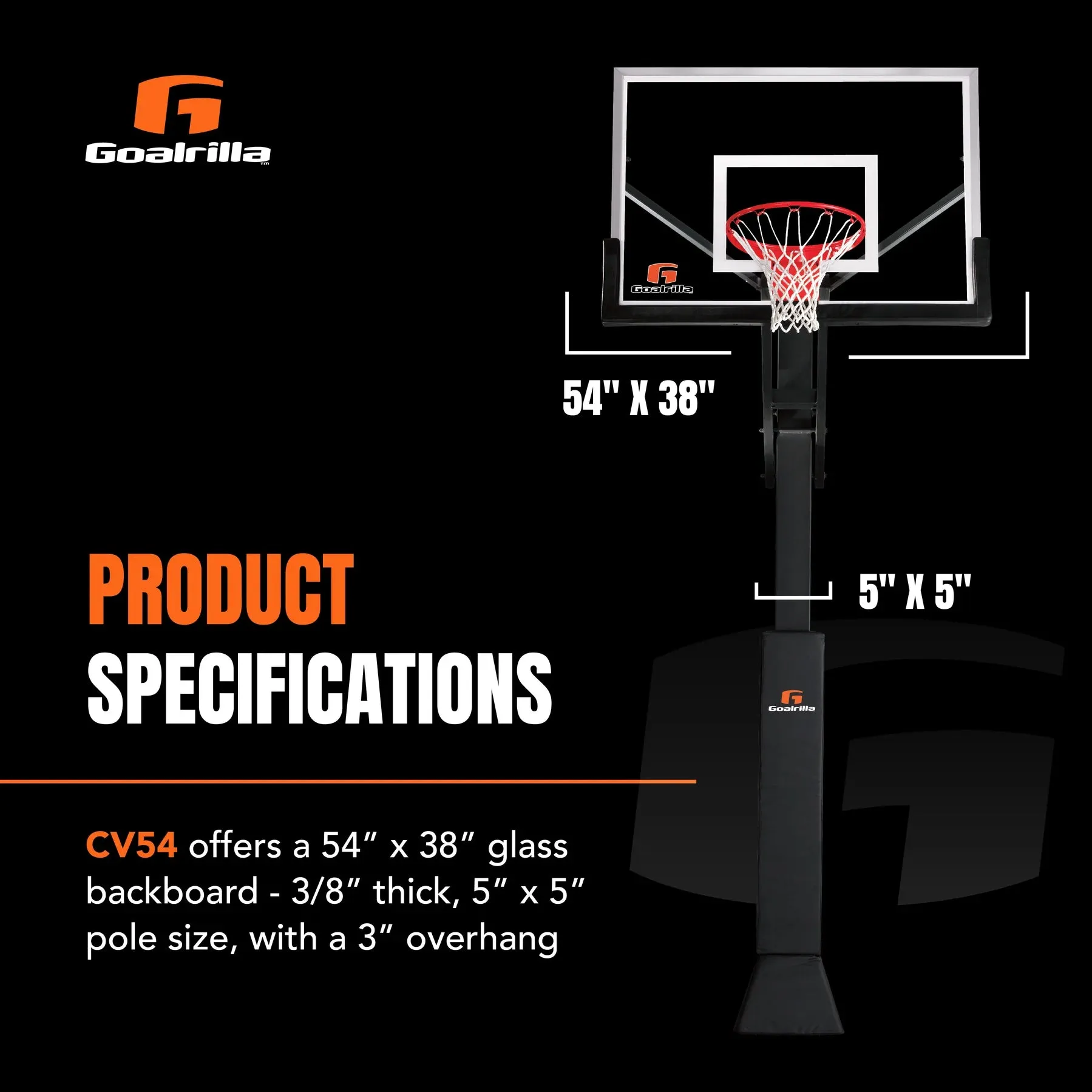 Goalrilla CV54 54" In-Ground Basketball Hoop