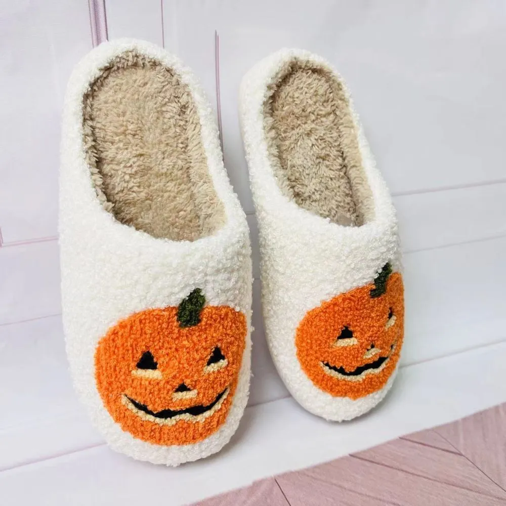 Halloween Slippers Halloween Pumpkin Shoes Home Cotton Slippers