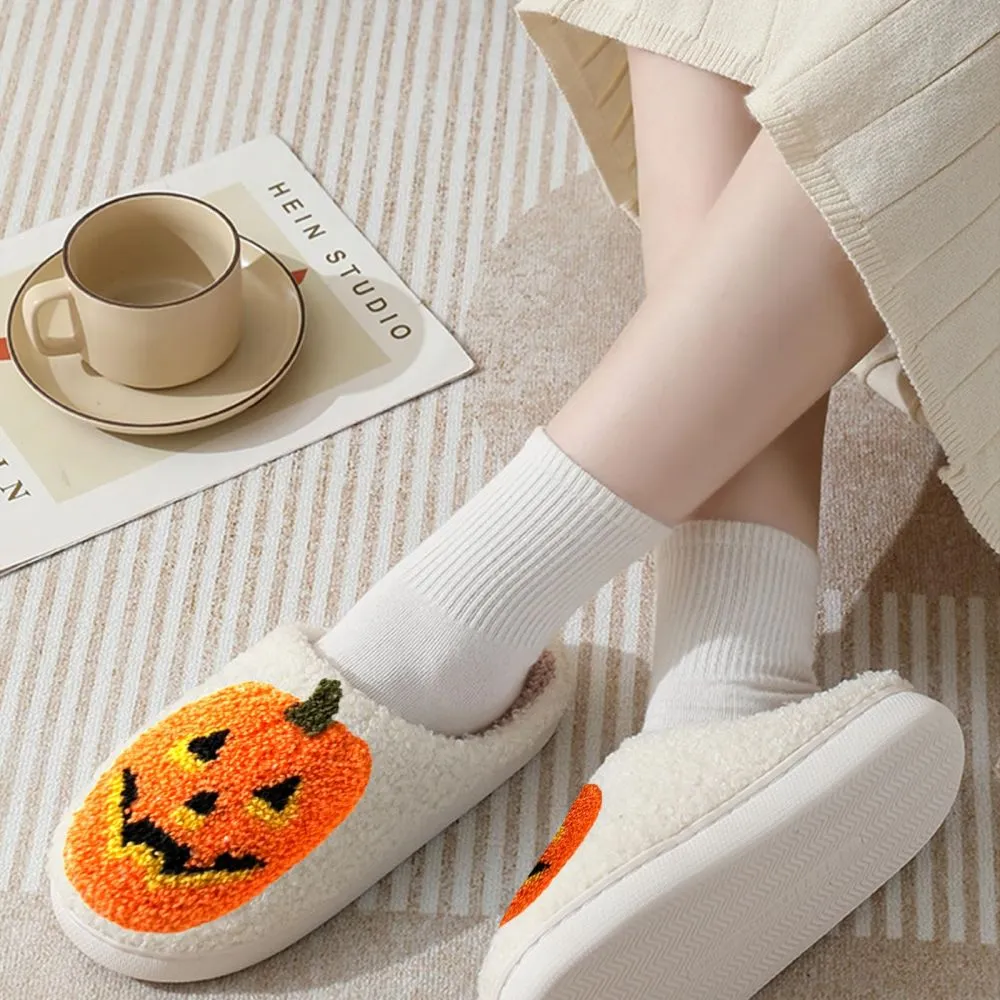 Halloween Slippers Halloween Pumpkin Shoes Home Cotton Slippers