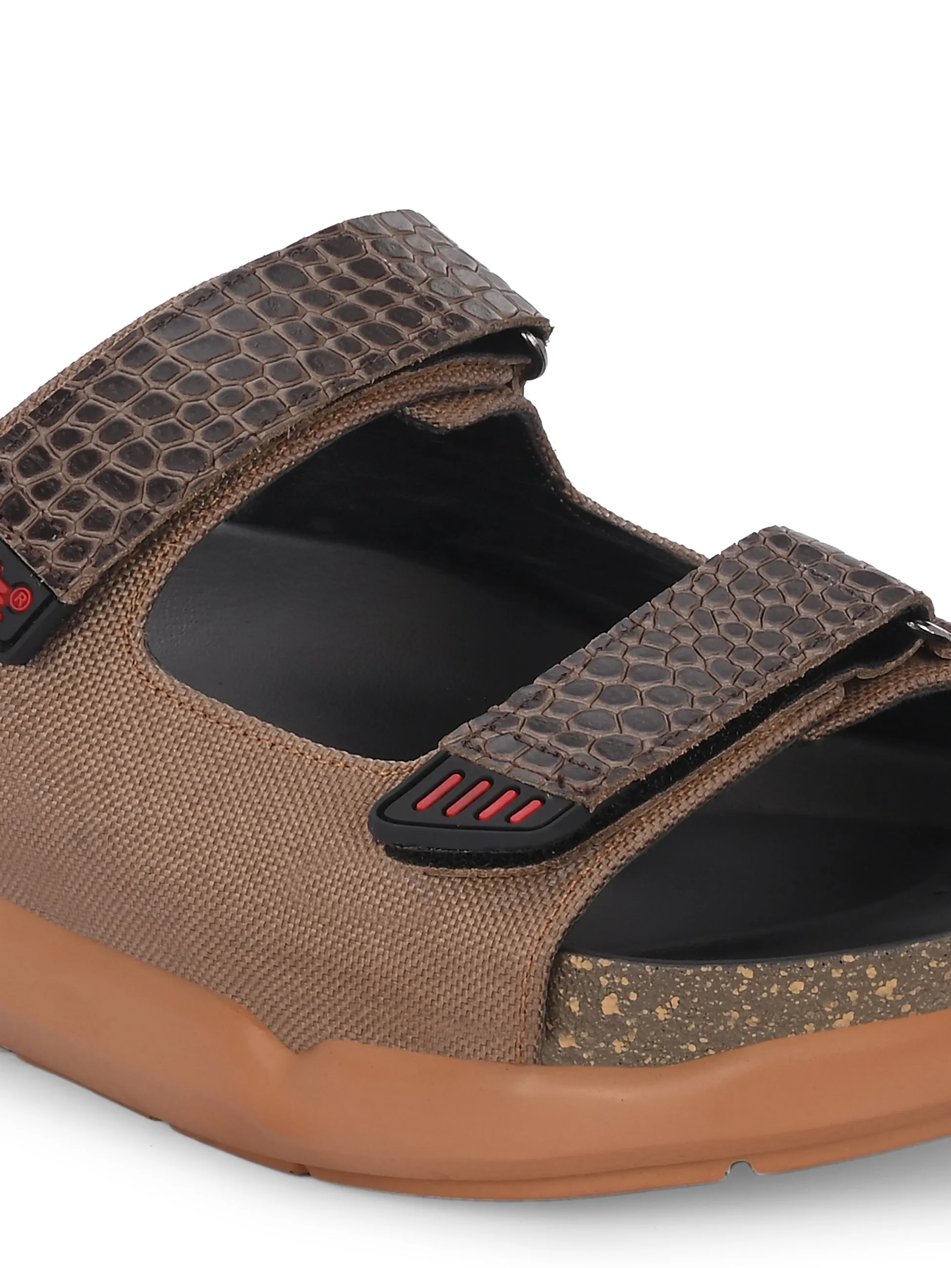 Hitz Men's Brown Leather Daily Wear Slipper