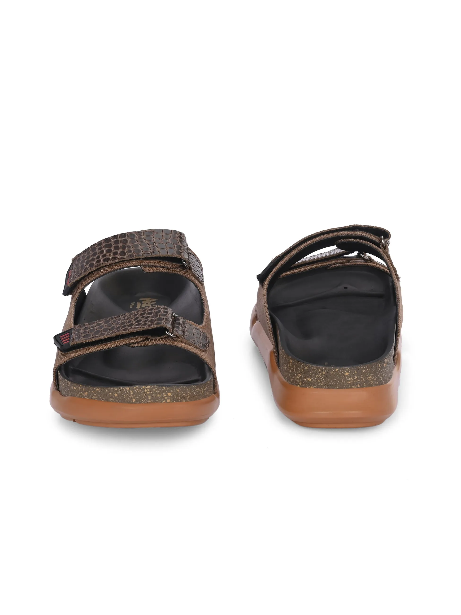 Hitz Men's Brown Leather Daily Wear Slipper