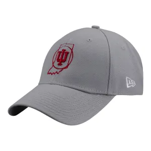 Indiana Hoosiers Basketball Court Logo Grey Adjustable Hat