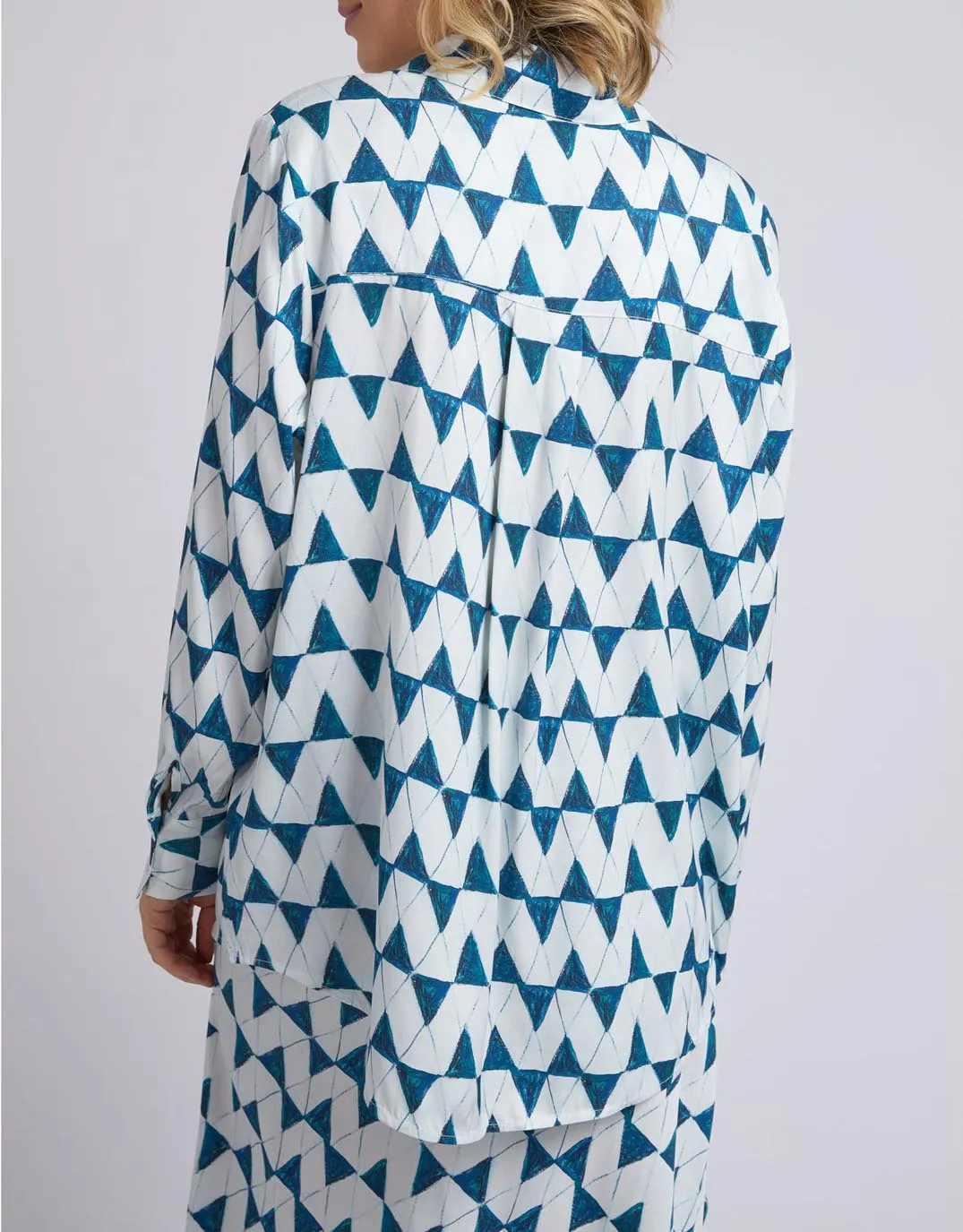 Janey Geo Shirt - Navy Geo Print