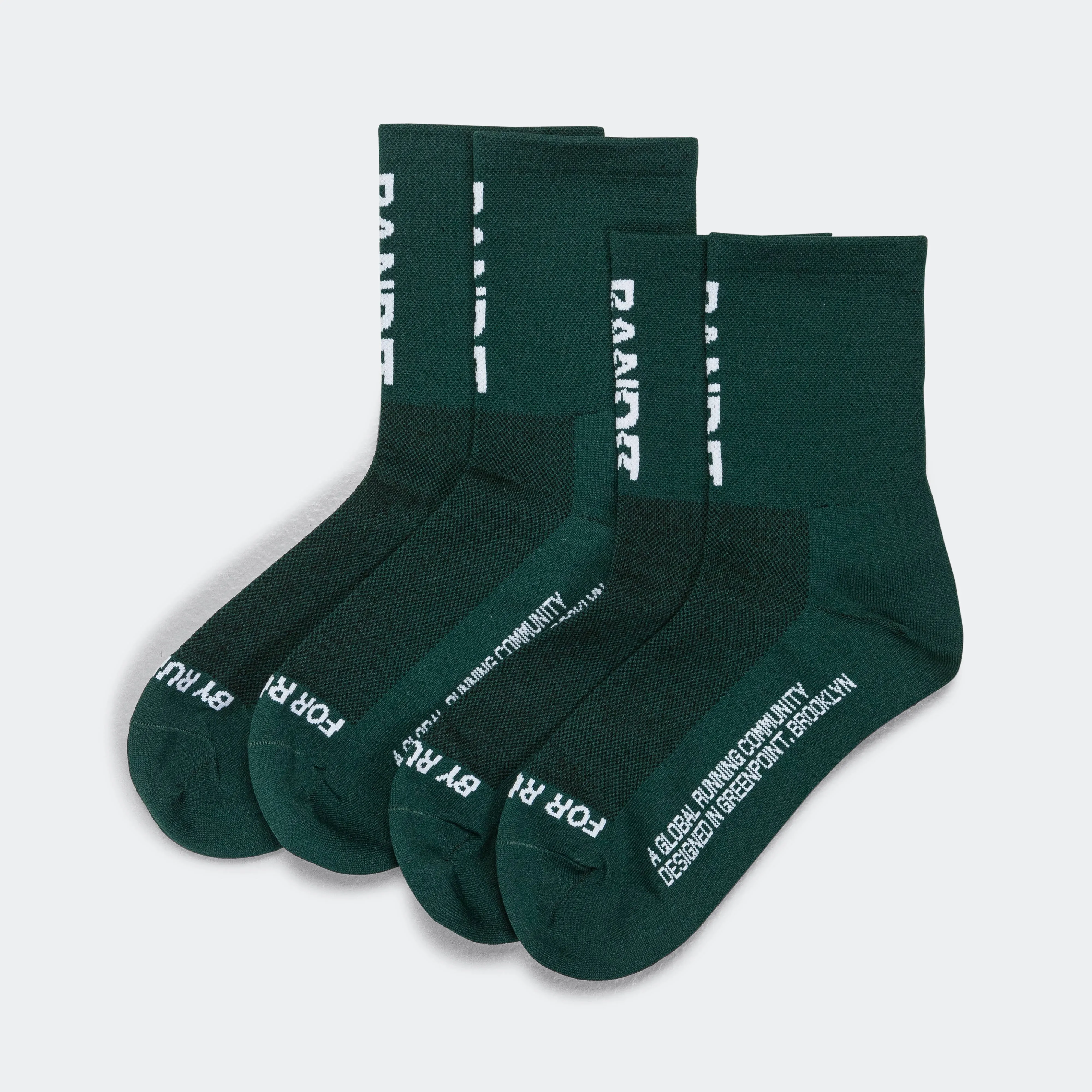 Lite Run Quarter Socks - Warped Bandit - Pine/White - 2 Pack