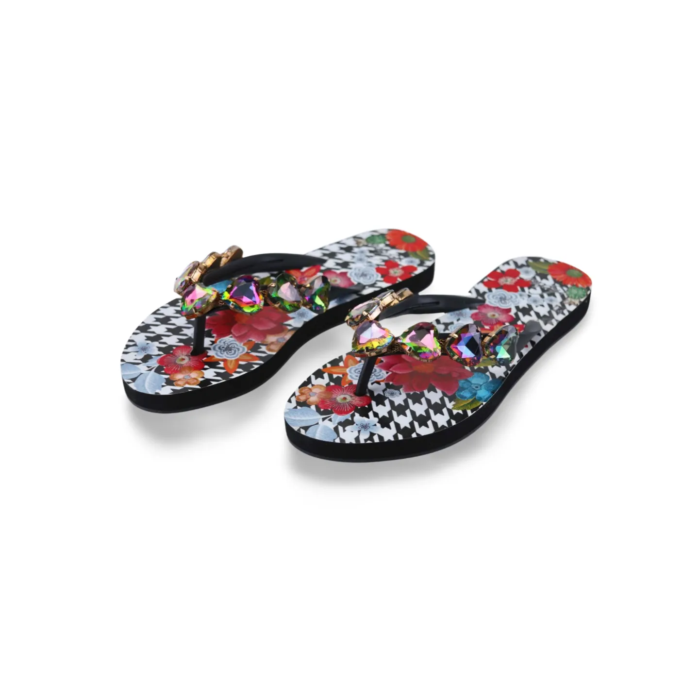 Luxury Rhinestone Flat Bottom Flip Flops Ladies Sippers