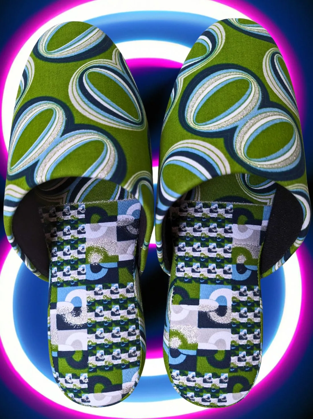 Medium | Print Mix Slippers 2023AW-M08 lamé