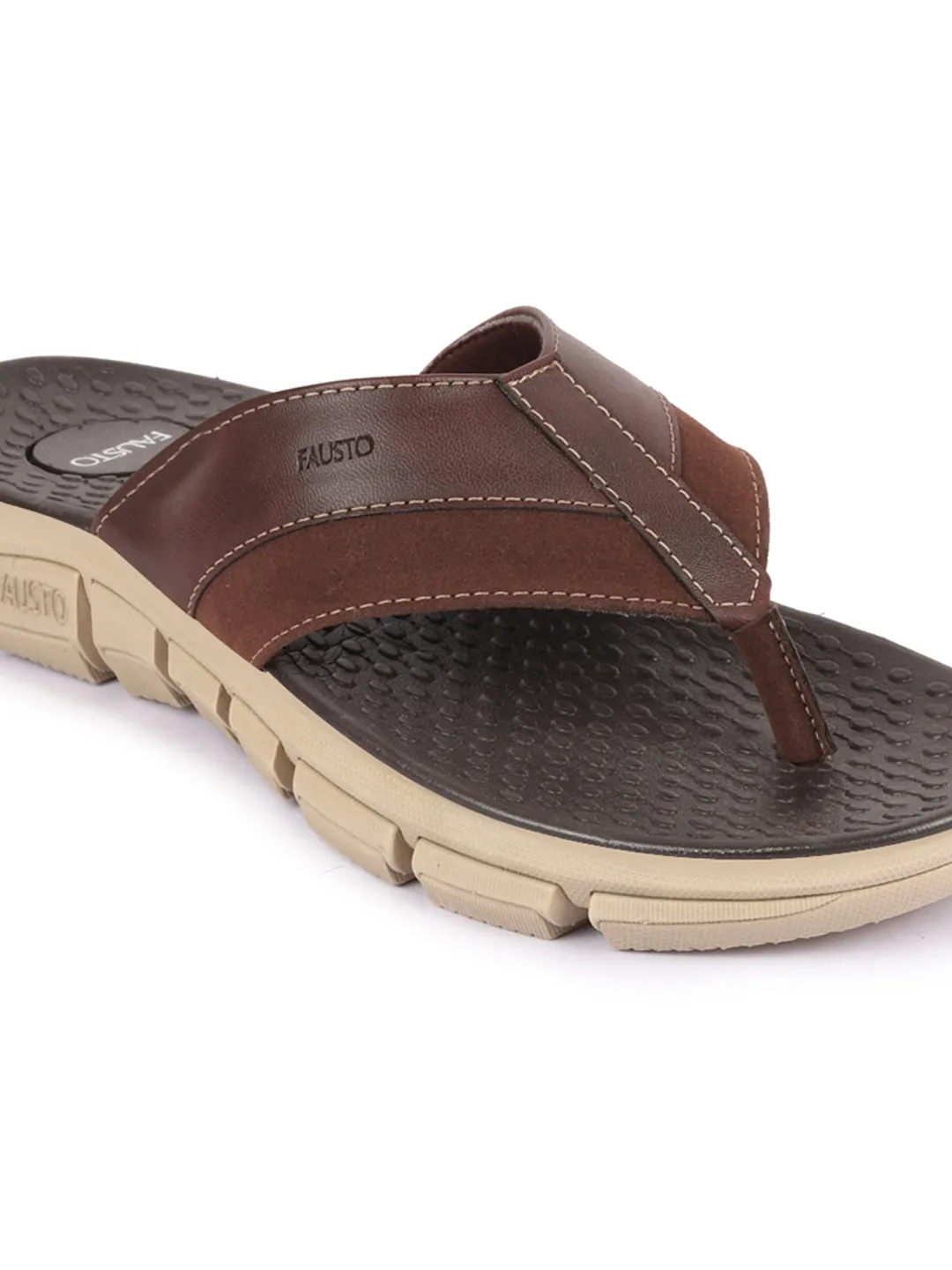 Men Brown Casual Flexible Phylon Sole Slippers