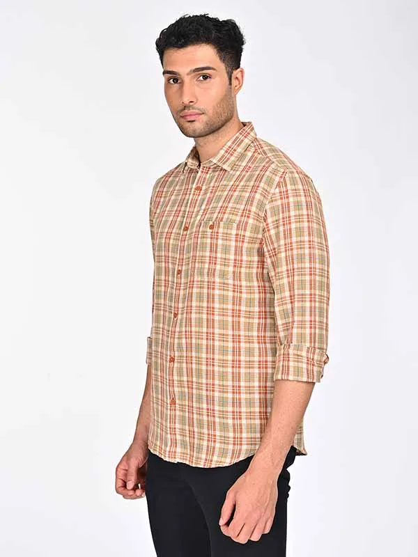 Men Checked Full Sleeve Cotton Blend Shirt