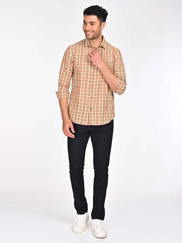 Men Checked Full Sleeve Cotton Blend Shirt