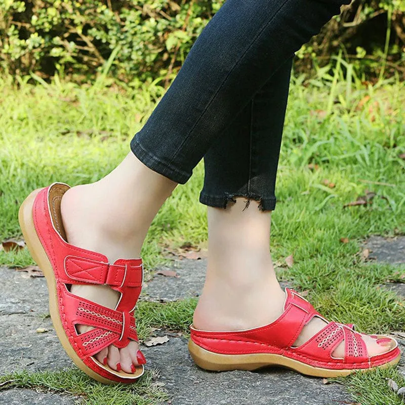 Ortho Roman Cushion Sandals - Red